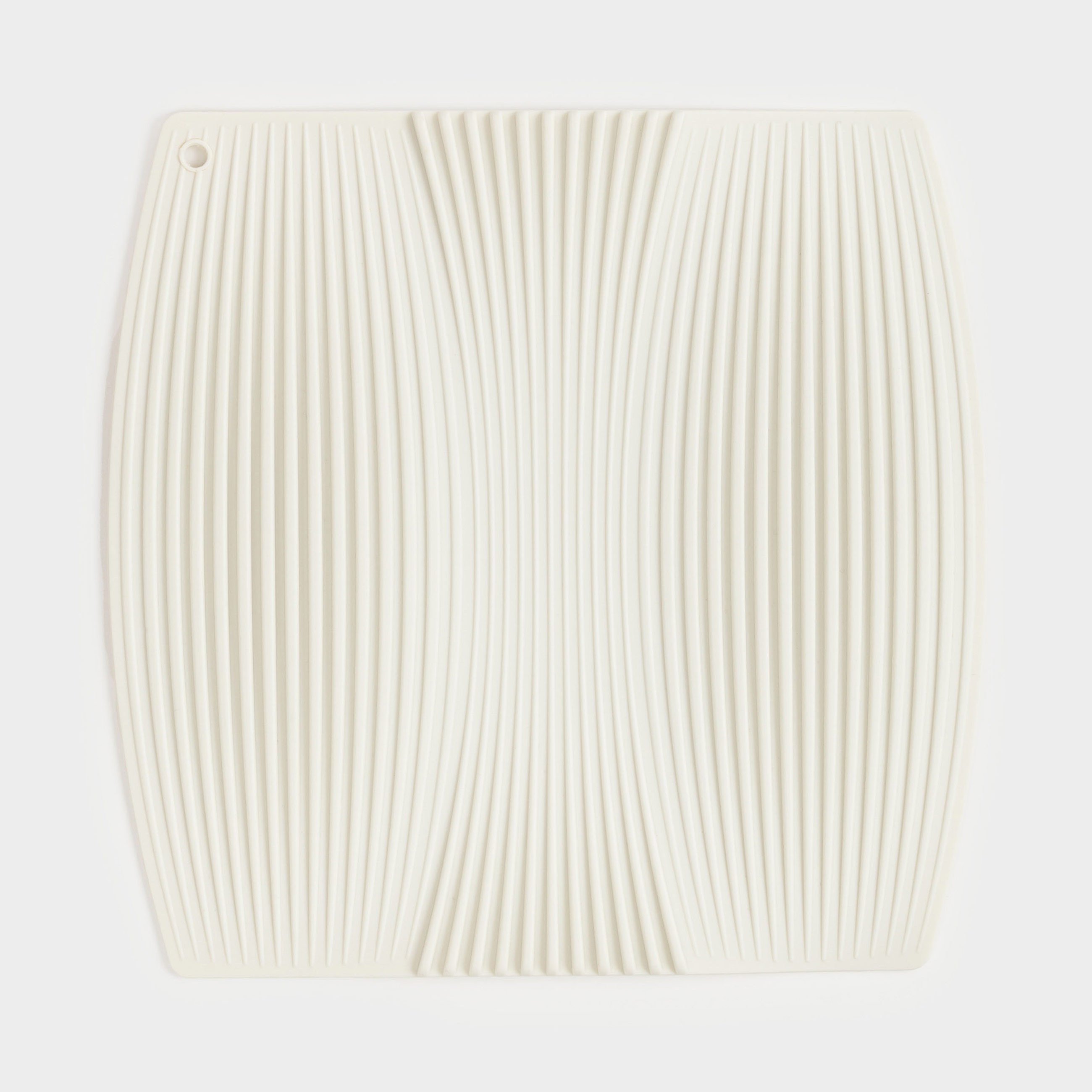 Hot pot holder, 20 cm, square, silicone, Beige, Wavelet, image-0