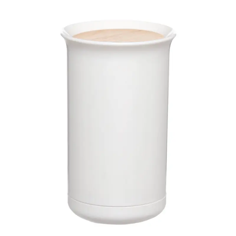 Toothpick container, 10 cm, plastic / rubber wood, White, White style