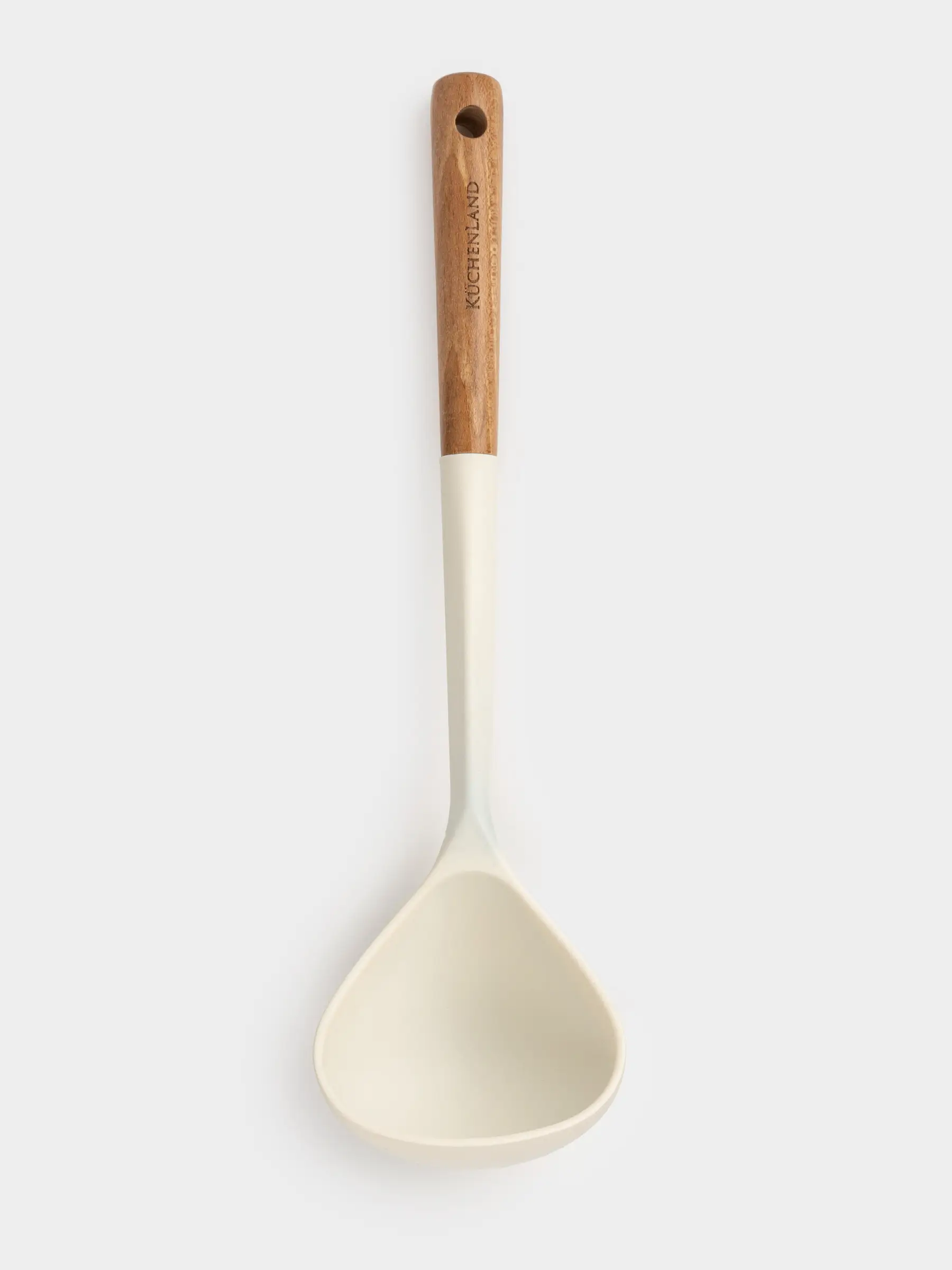 Ladle, 32 cm, silicone/wood, milky, Legerity, image-0