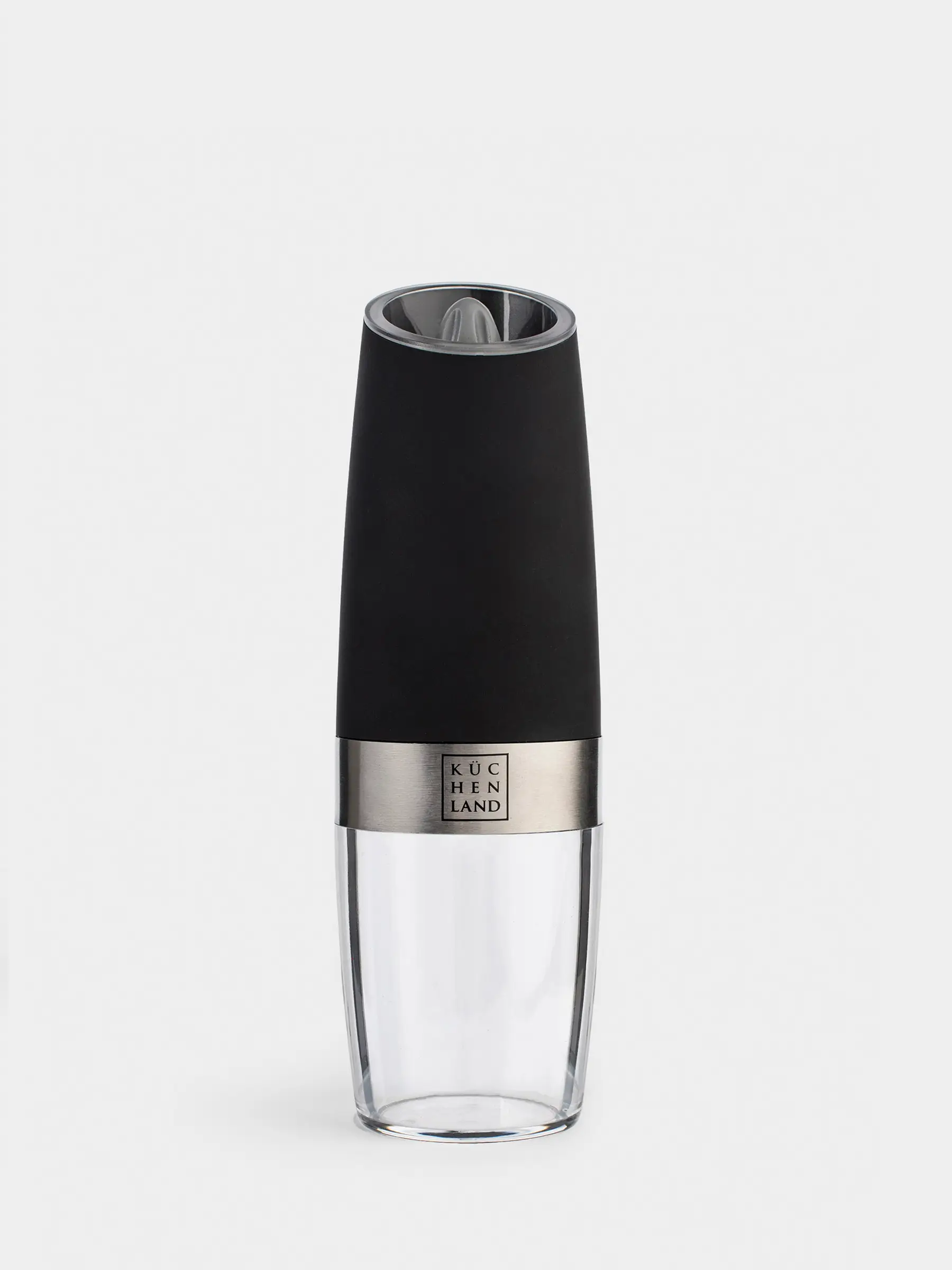 Spice mill, 20 cm, Gravity, Plastic / Acrylic, LED W, Black, Spicy