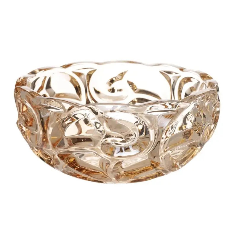 Salad bowl, 24x11 cm, 2.8 l, glass R, amber, Patterns, Gala