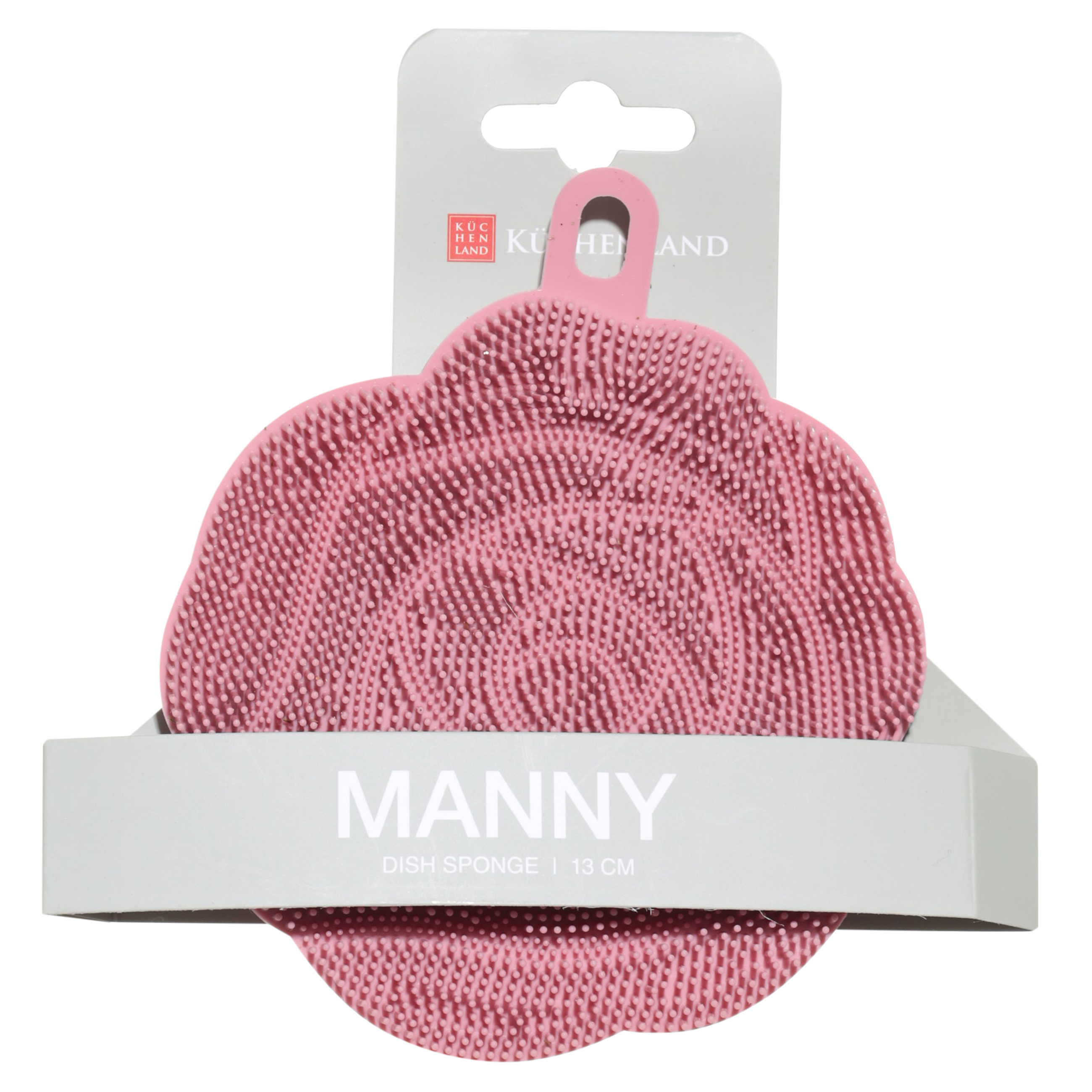 Dish sponge, 13 cm, silicone, powder, Rose, Manny, image-3