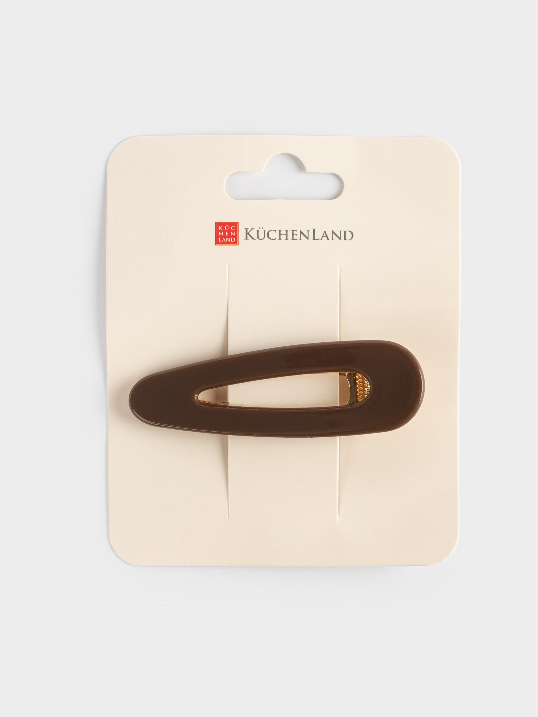 Hair clip, 8 cm, Acrylic / metal, brown, Hair basic, image-4