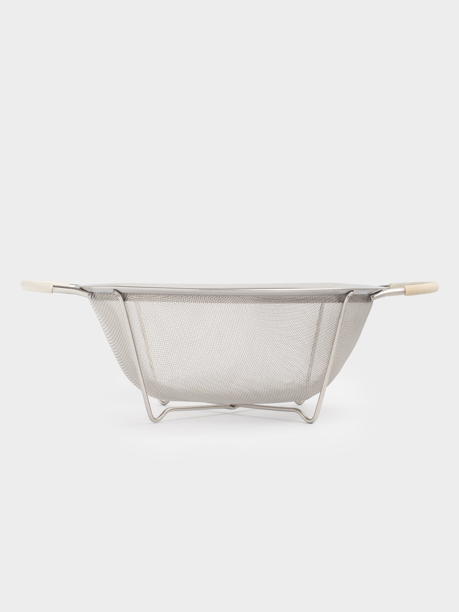 Colander, 25 cm, with two handles, steel/silicone, milk, Tammy, image-1