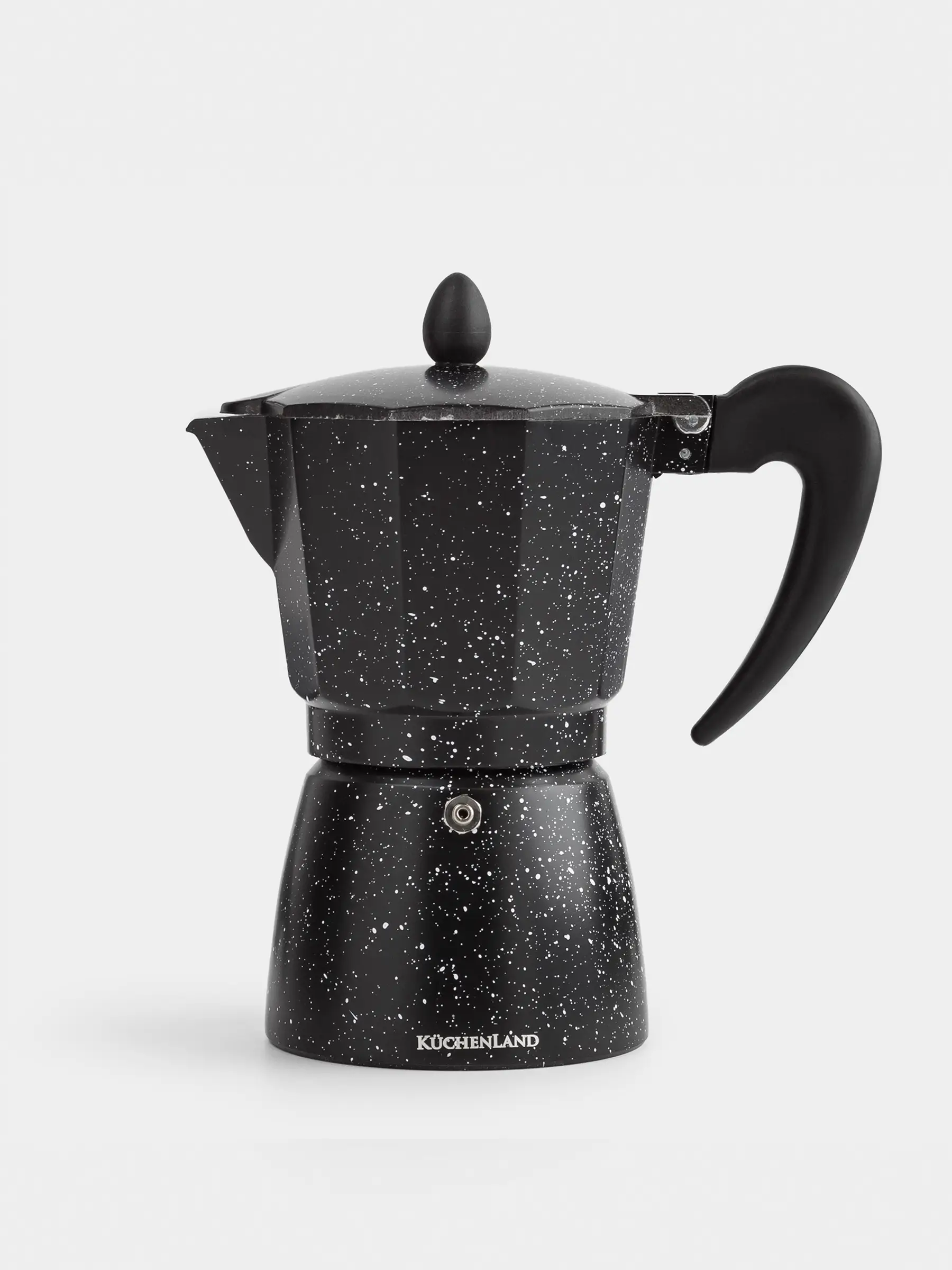 Geyser coffee maker, 300 ml, metal / plastic, black, speckled, Espresso