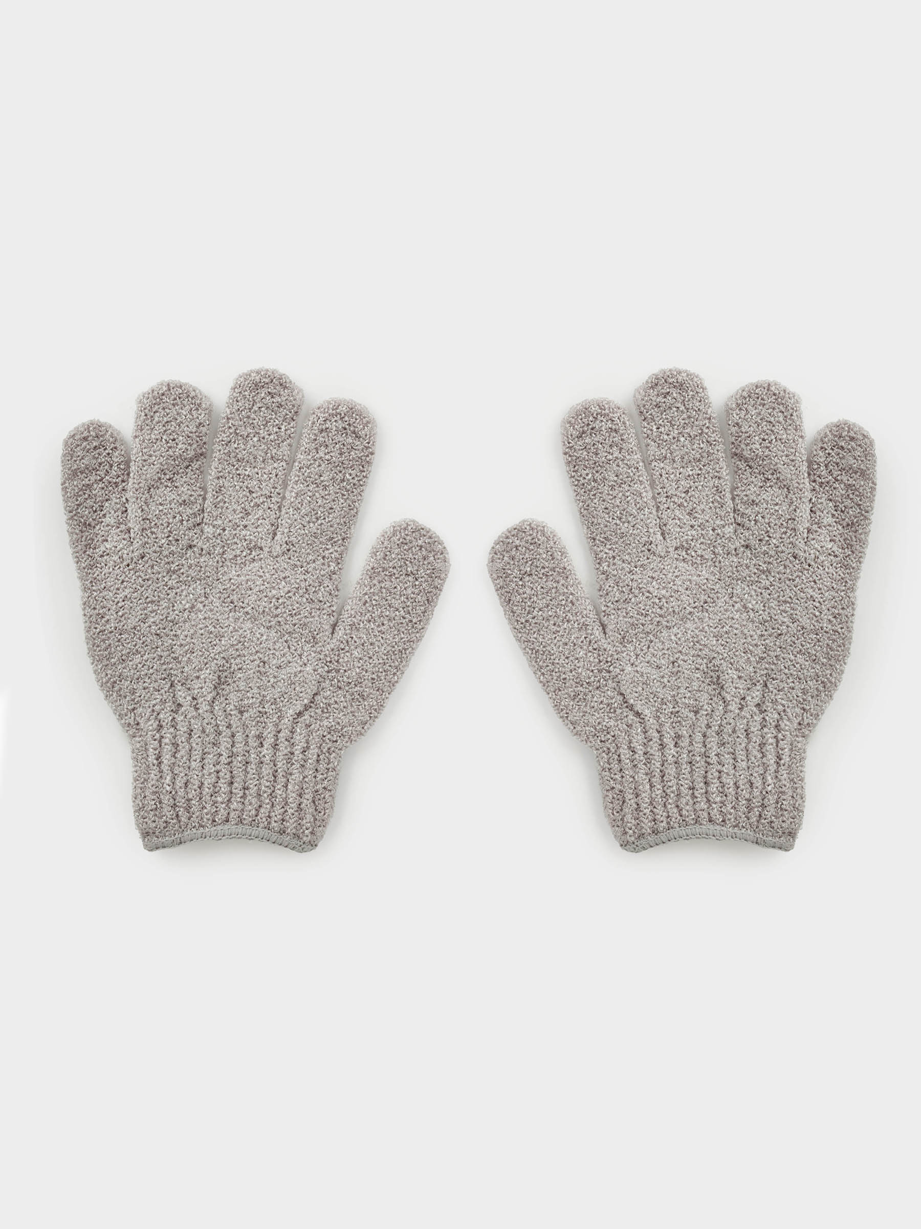 Body wash glove, 19 cm, 2 pcs, nylon, grey, Gentle spa, image-1