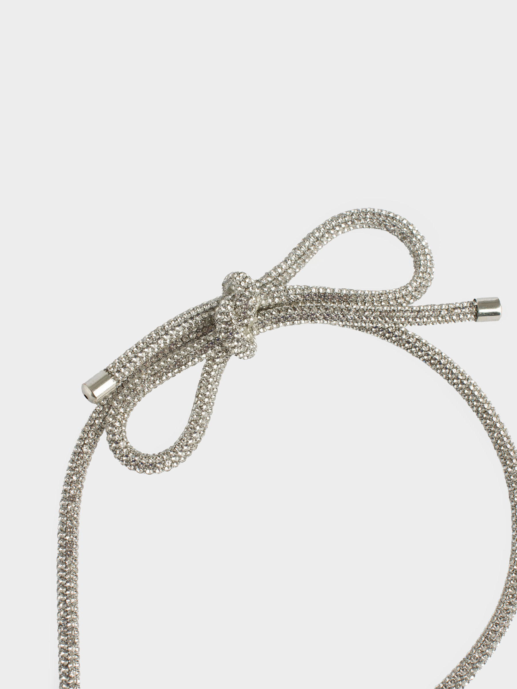 Hair band, 12x14 cm, metal / rhinestones, silver, Jewelry crystal