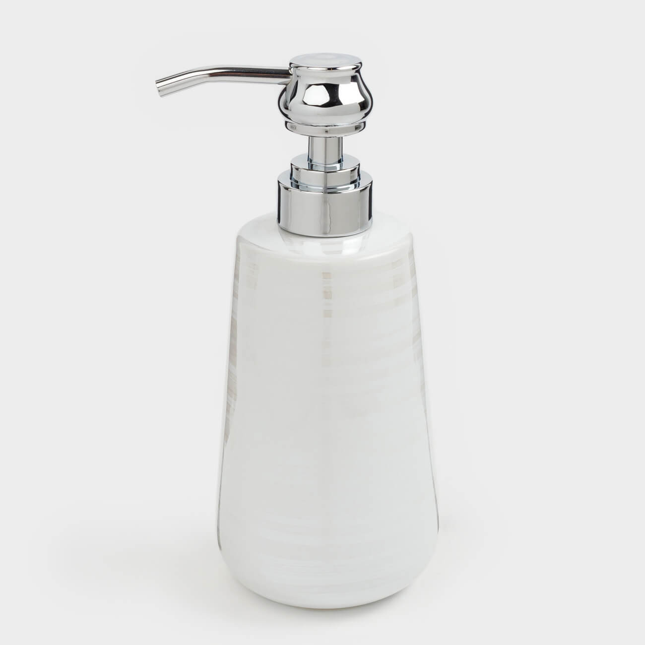 Liquid soap dispenser, 400 ml, ceramic / metal, white, mother of pearl, Odyssey