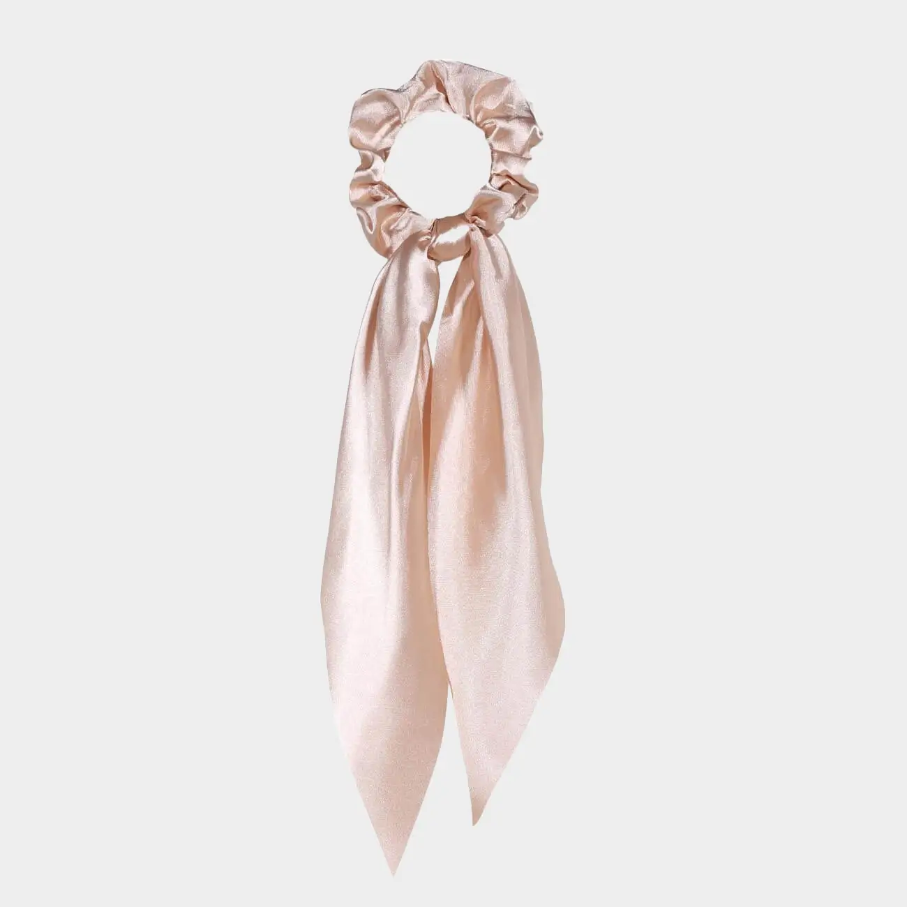 Elastic band for hair, 25 cm, with ribbon, satin, beige, Silk