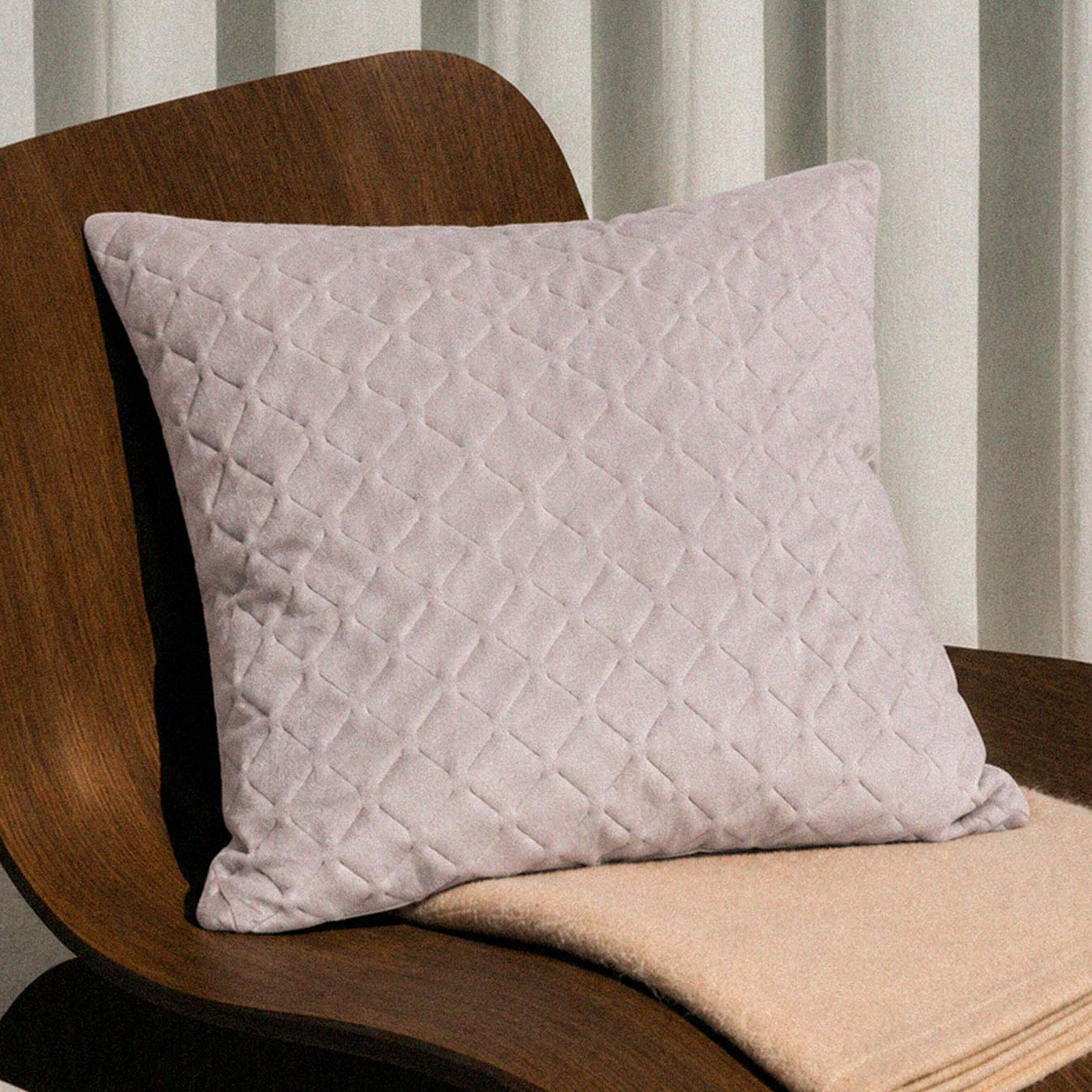 Decorative pillow, 45x45, quilted, corduroy, lilac, Rhombuses, Sewing