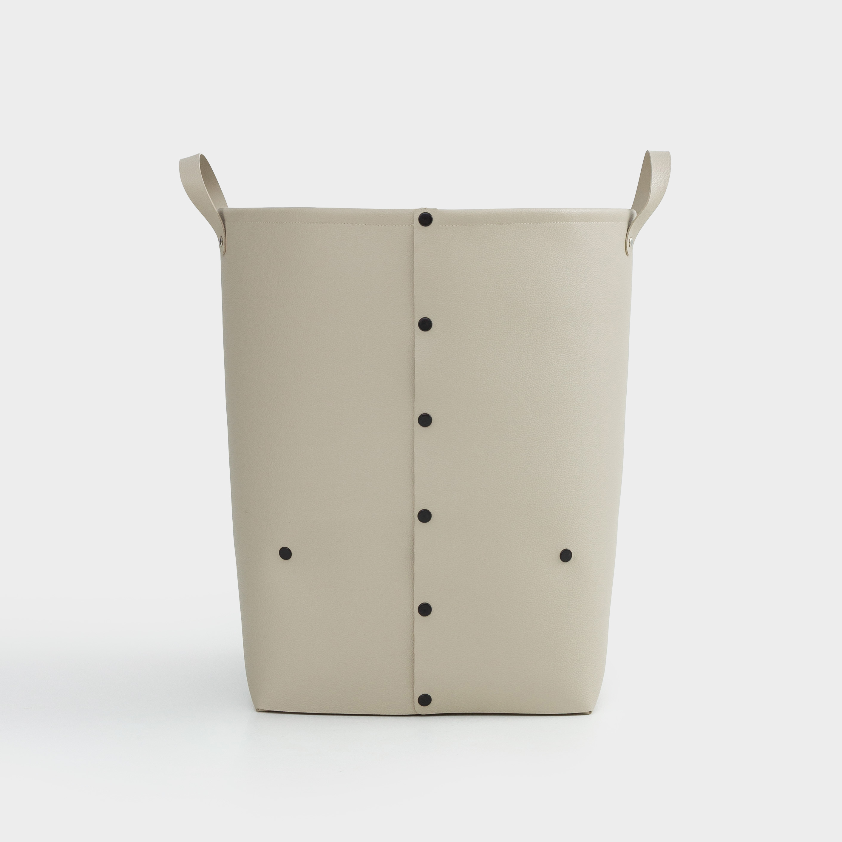 Storage bag, 30x30x45 cm, with handles, PU leather, Rectangular, Beige, Rock