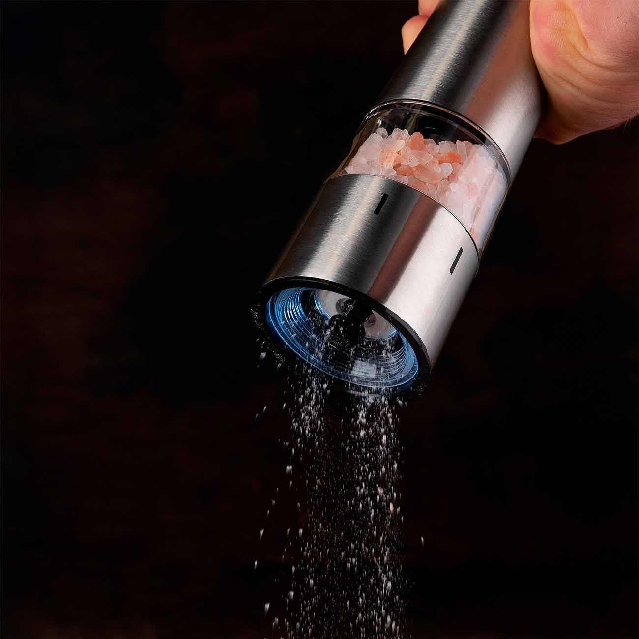 Spice mill, 24 cm, electric, steel / plastic, LED B, beveled, Classic