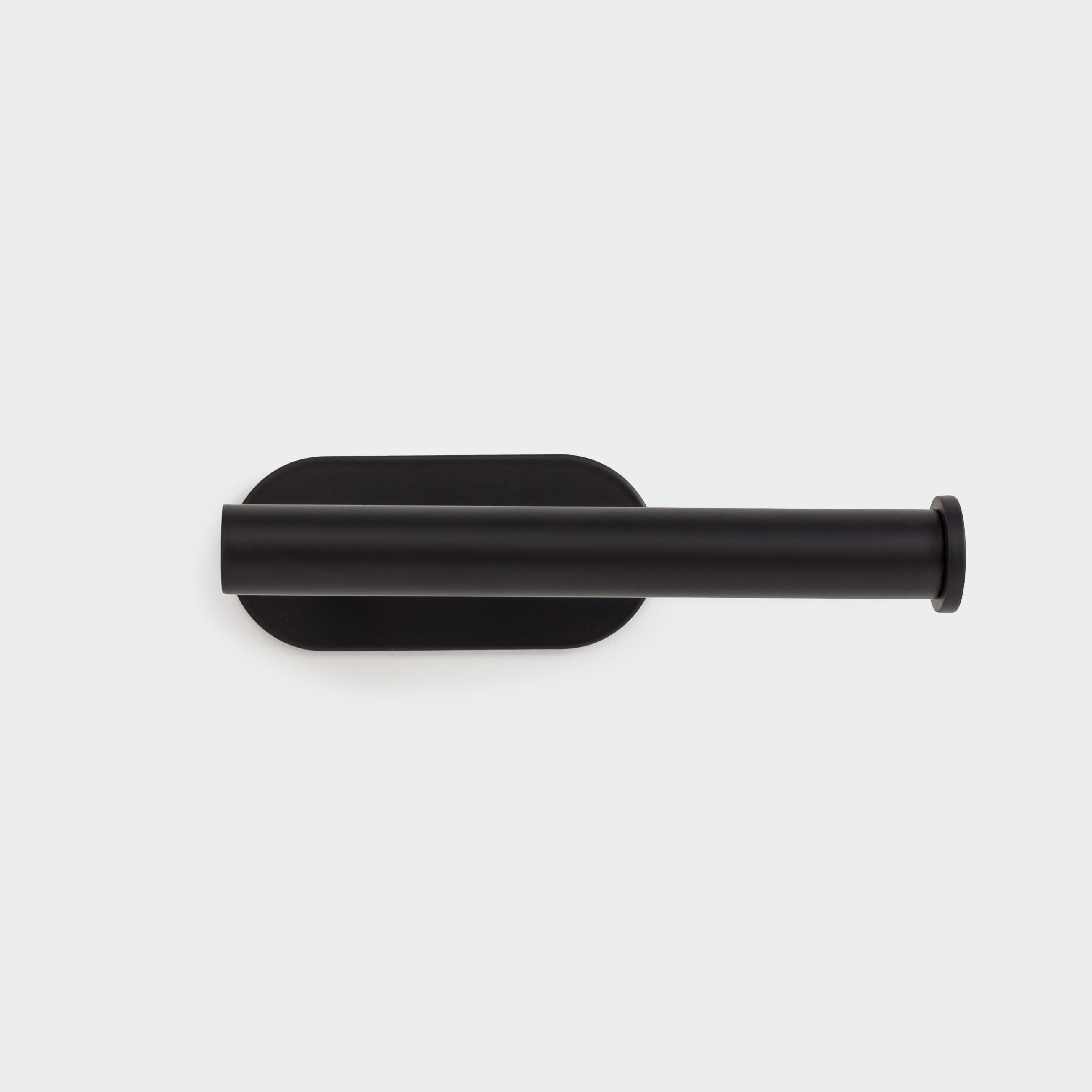 Toilet paper holder, 16 cm, wall-mounted, with Velcro, steel, black, Total black, image-1