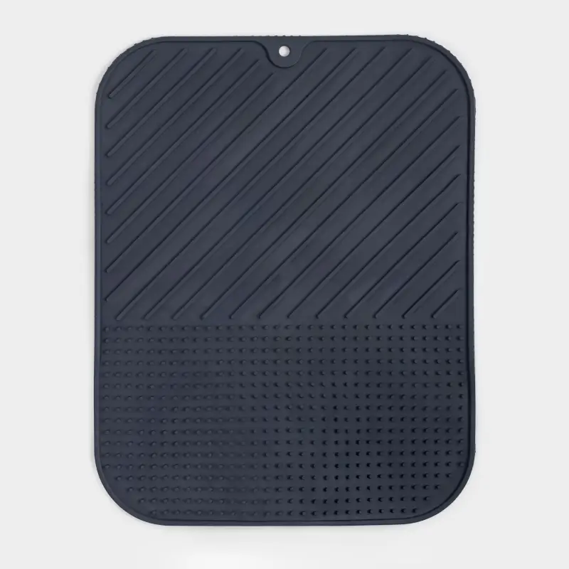 Dish drying mat, 36x28 cm, rubber, grey, Keeping ,image-0