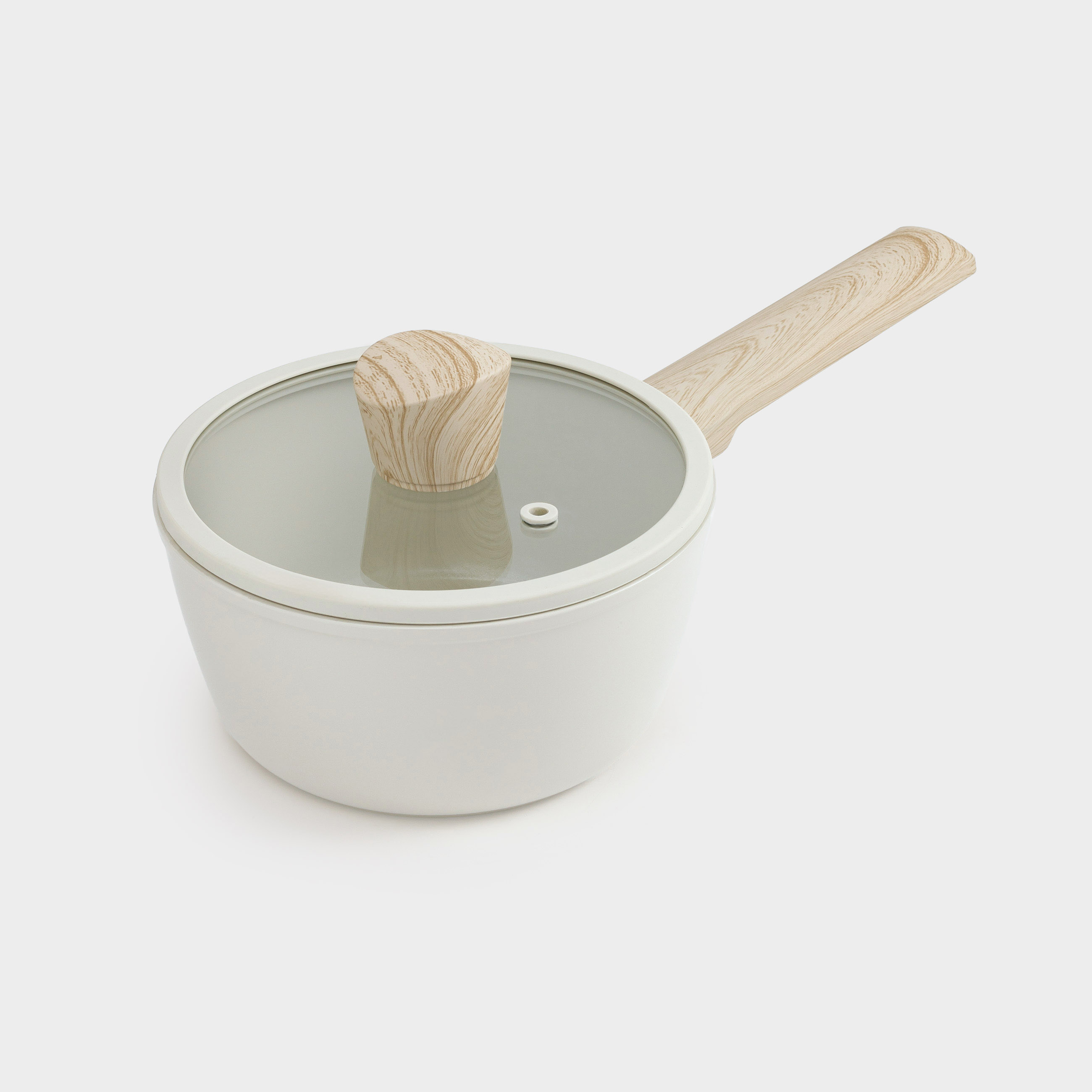 Saucepan, 16 cm, 1.3 l, with lid, coated, aluminum, milky, Sentimentality