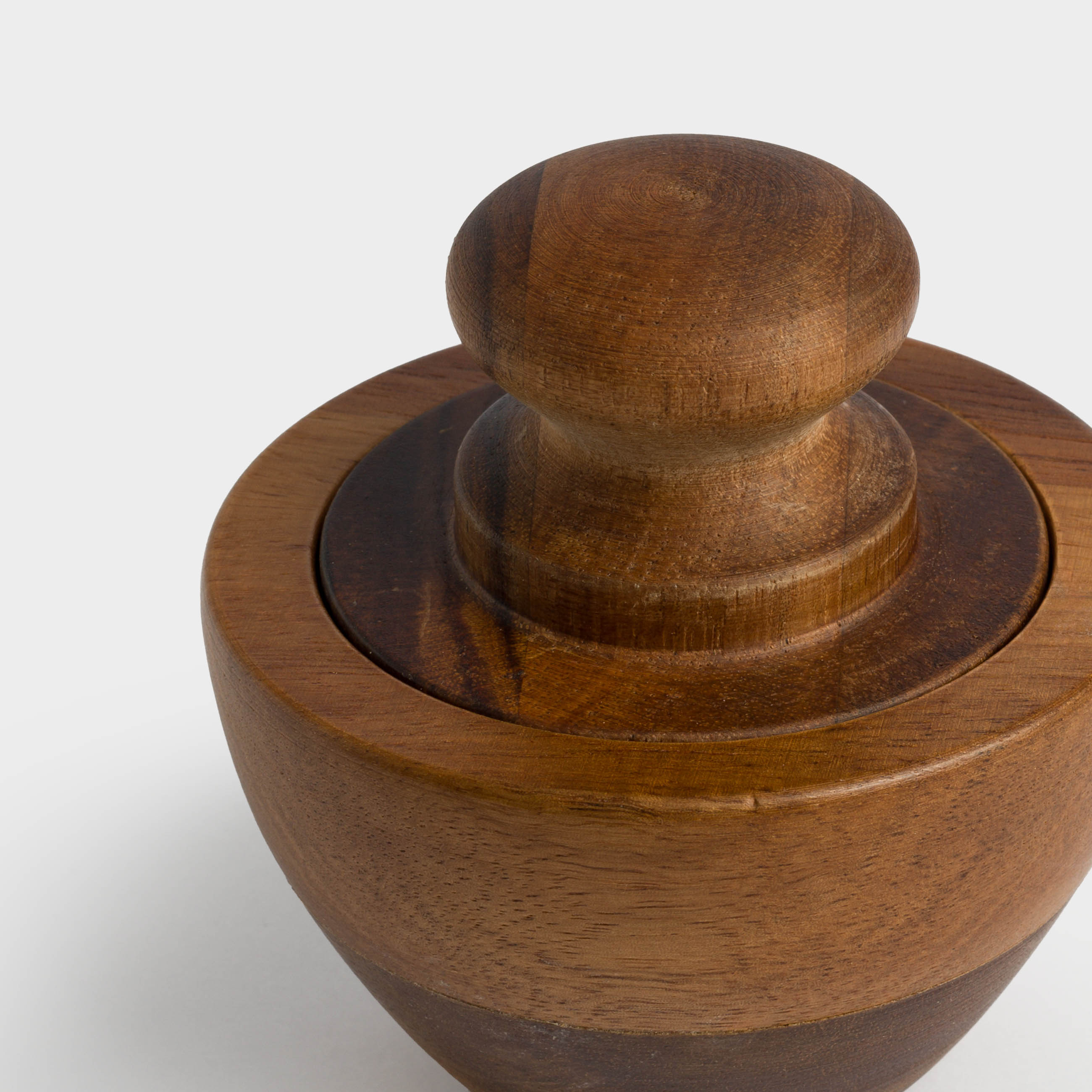 Spice mortar, 8x5 cm, with pestle, wood, noble tree, image-1