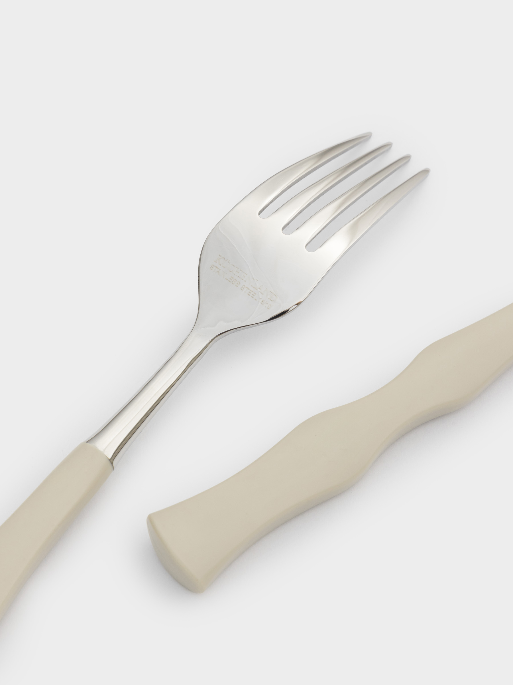 Dining fork, 2 pcs, steel / plastic, beige, Bends, Toronto, image-2