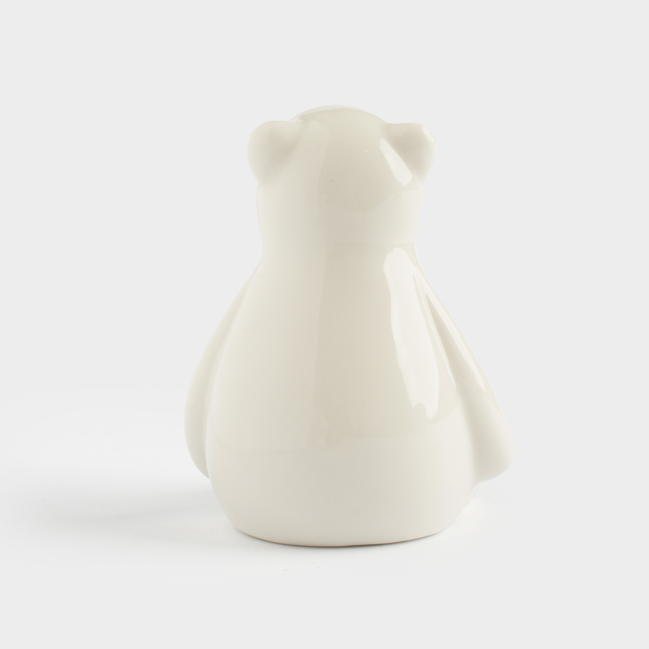 Statuette, 8 cm, porcelain P, milky-gold, Bear, Bear