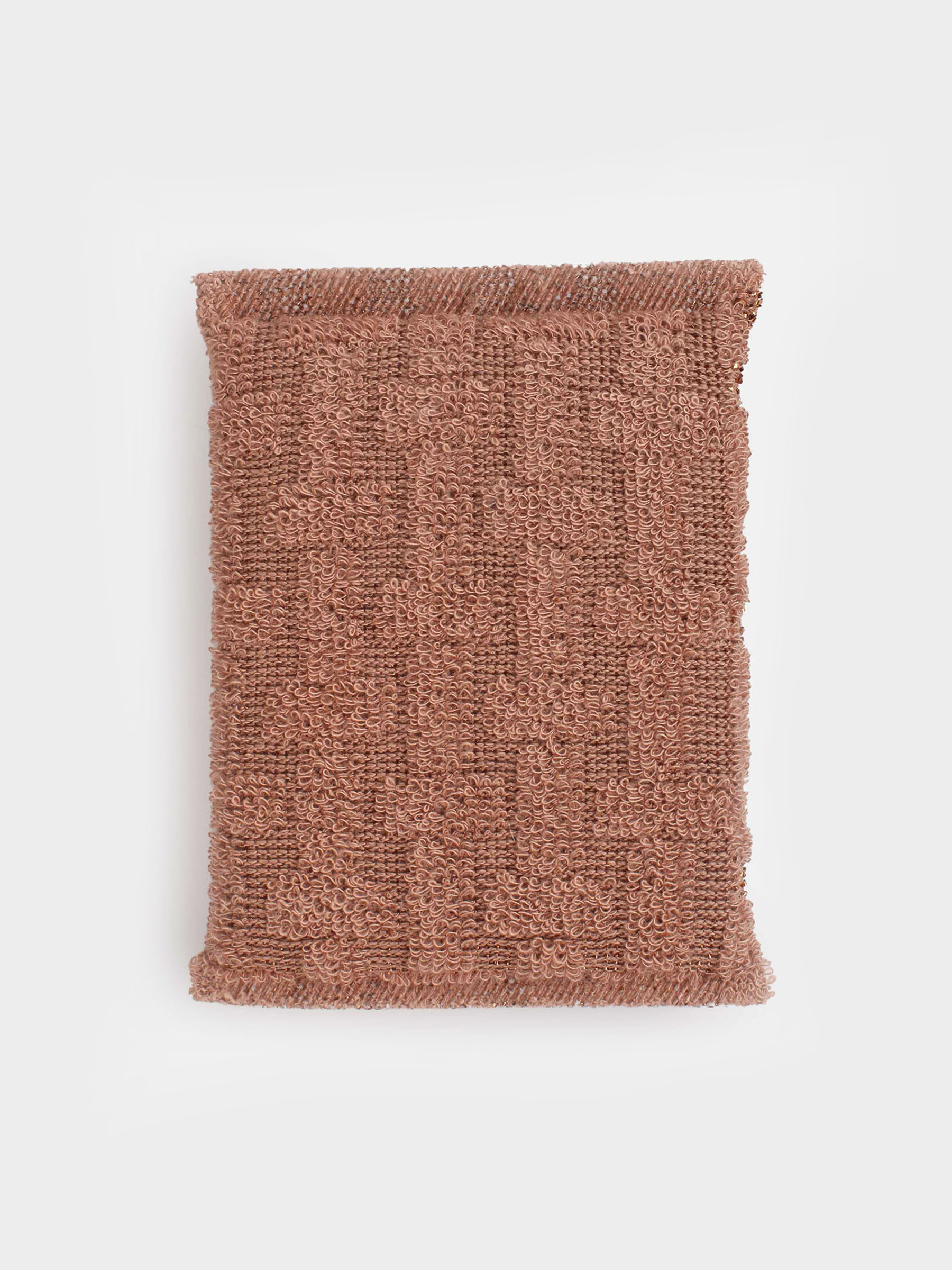Sponge for washing dishes, 12x9 cm, double-stranded, polyester / foam rubber, bronze, Feet, Clean, image-1