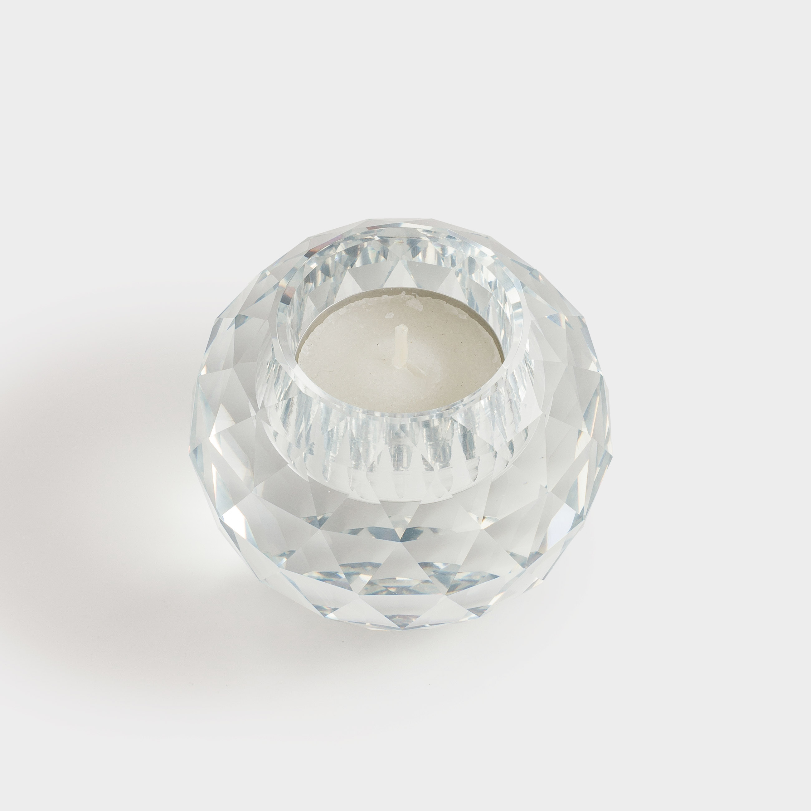 Candlestick, 7 cm, for tea candle, glass, Sphere, Lux crystal