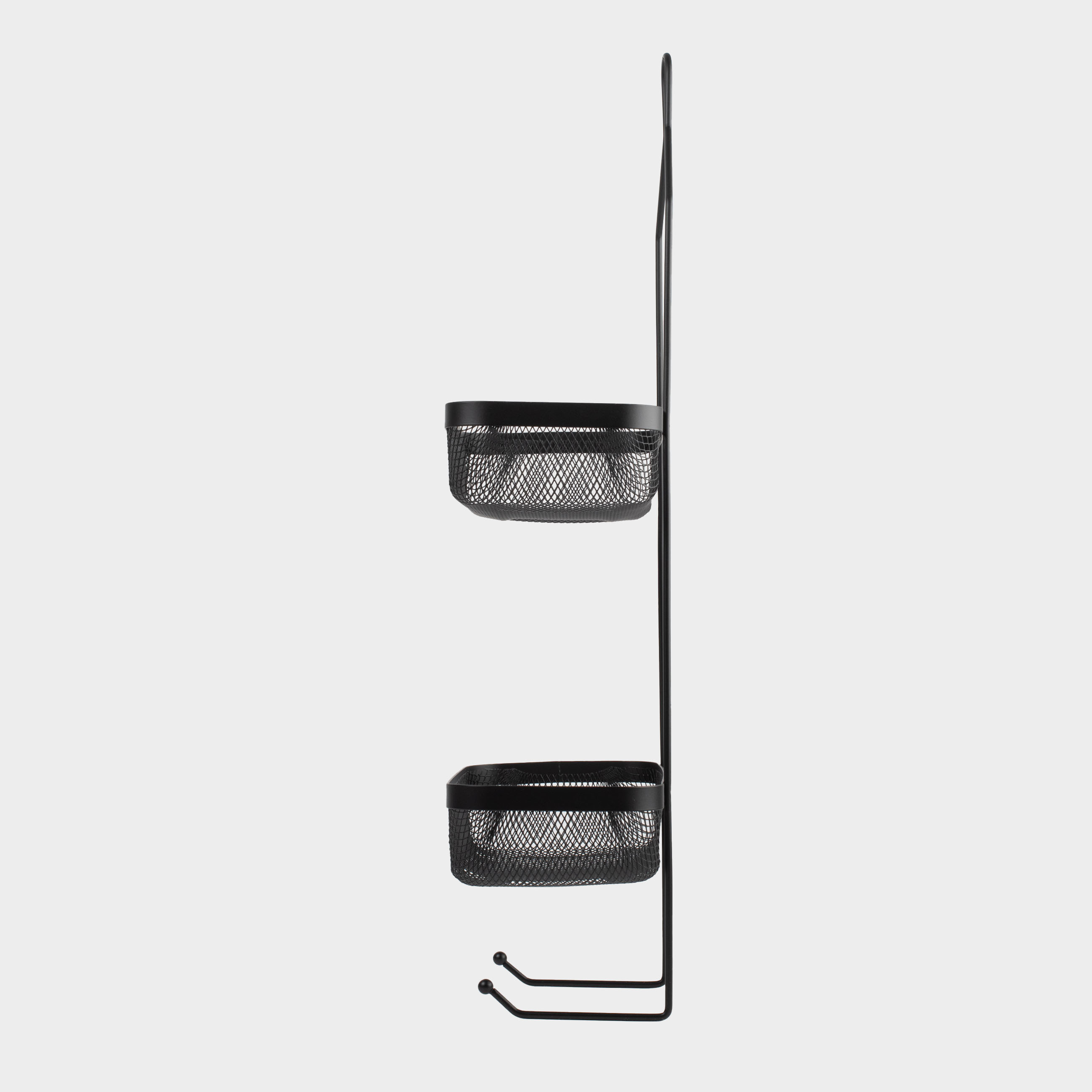 Organizer shelf, 26x13x62cm, 2-tier, metal, rectangular, black, Mesh, Twist black, image-2