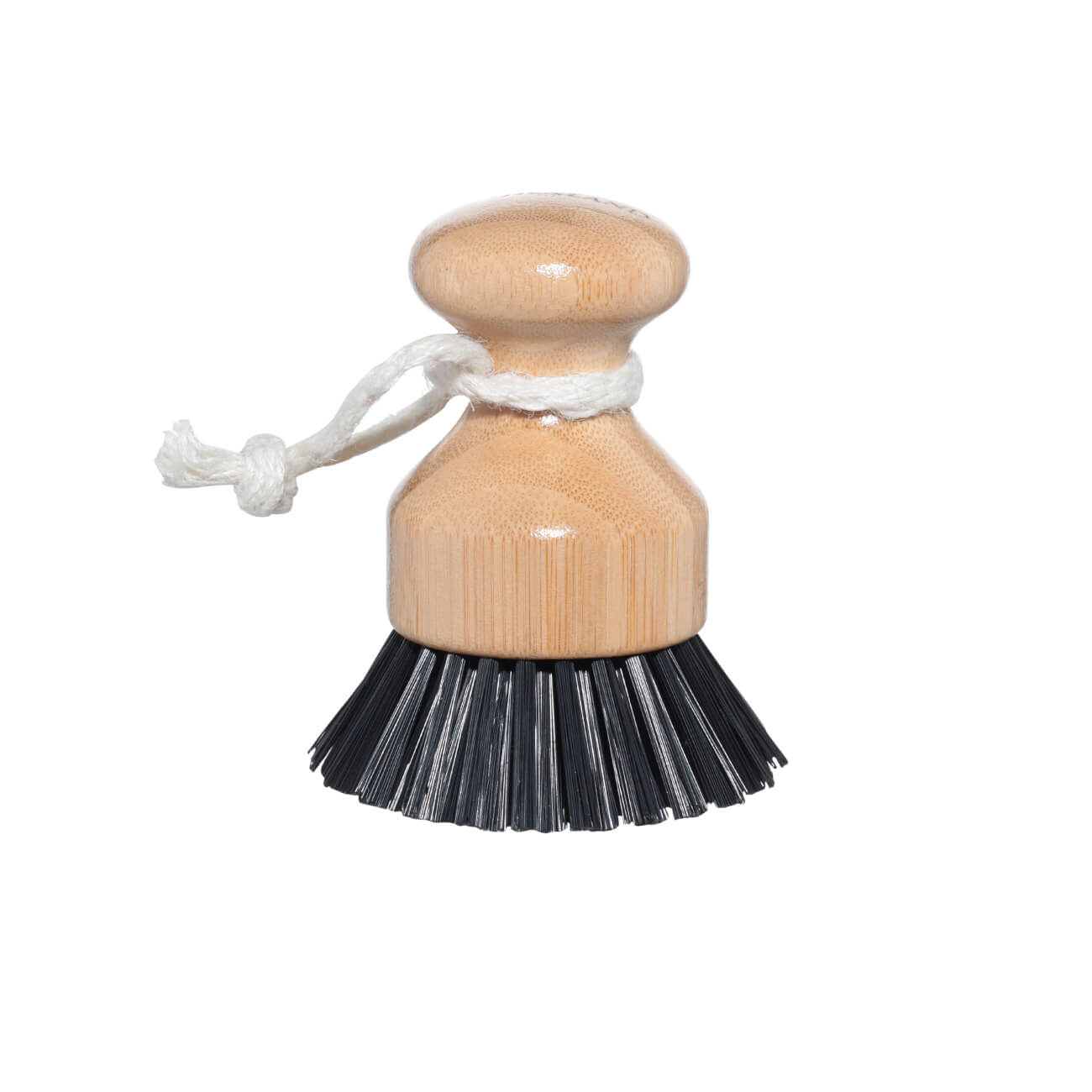 Dish washing brush, 7 cm, bamboo / plastic, black, Black clean