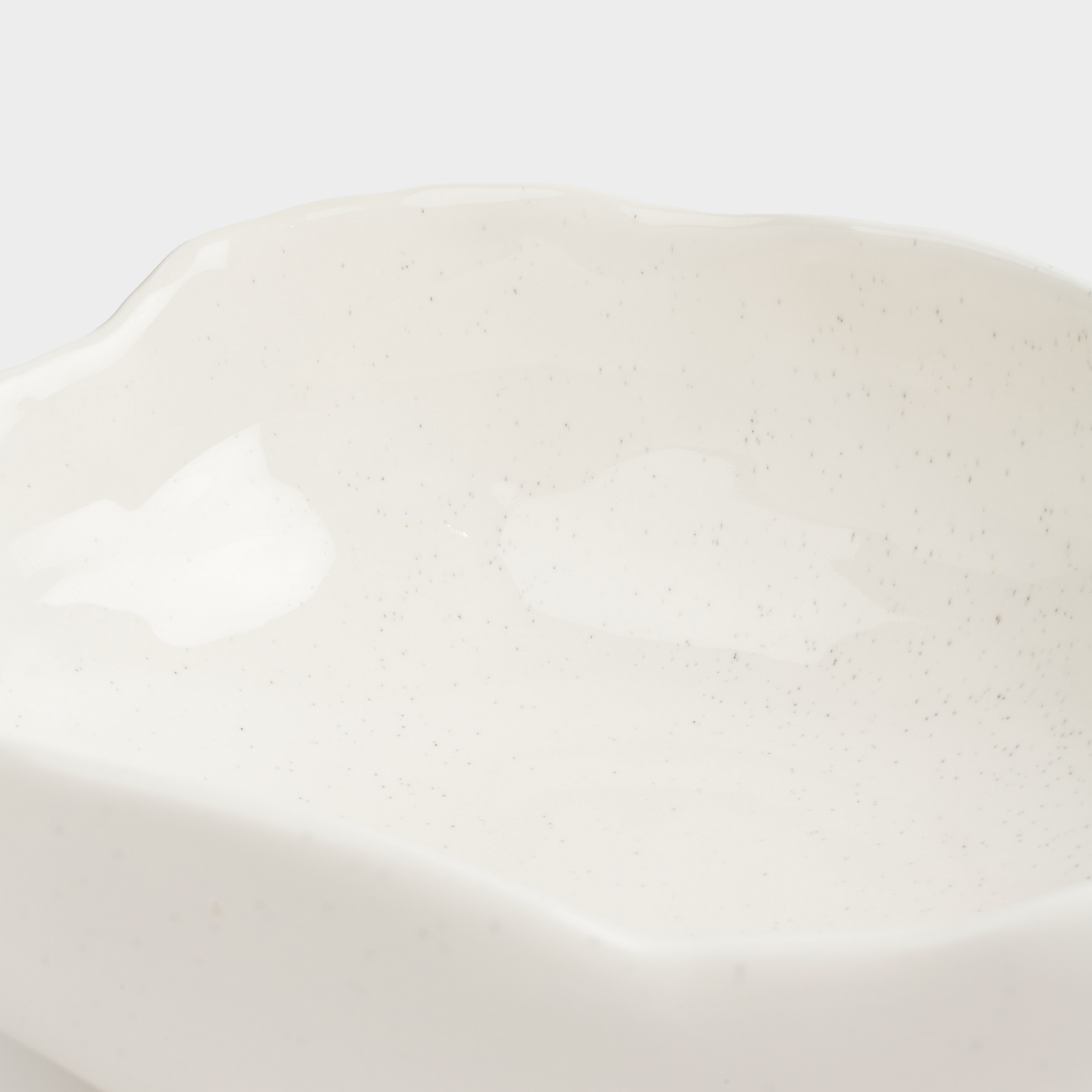 Fruit bowl, 27x9 cm, ceramic, milk, speckled, Uneven edge, Delicia, image-6