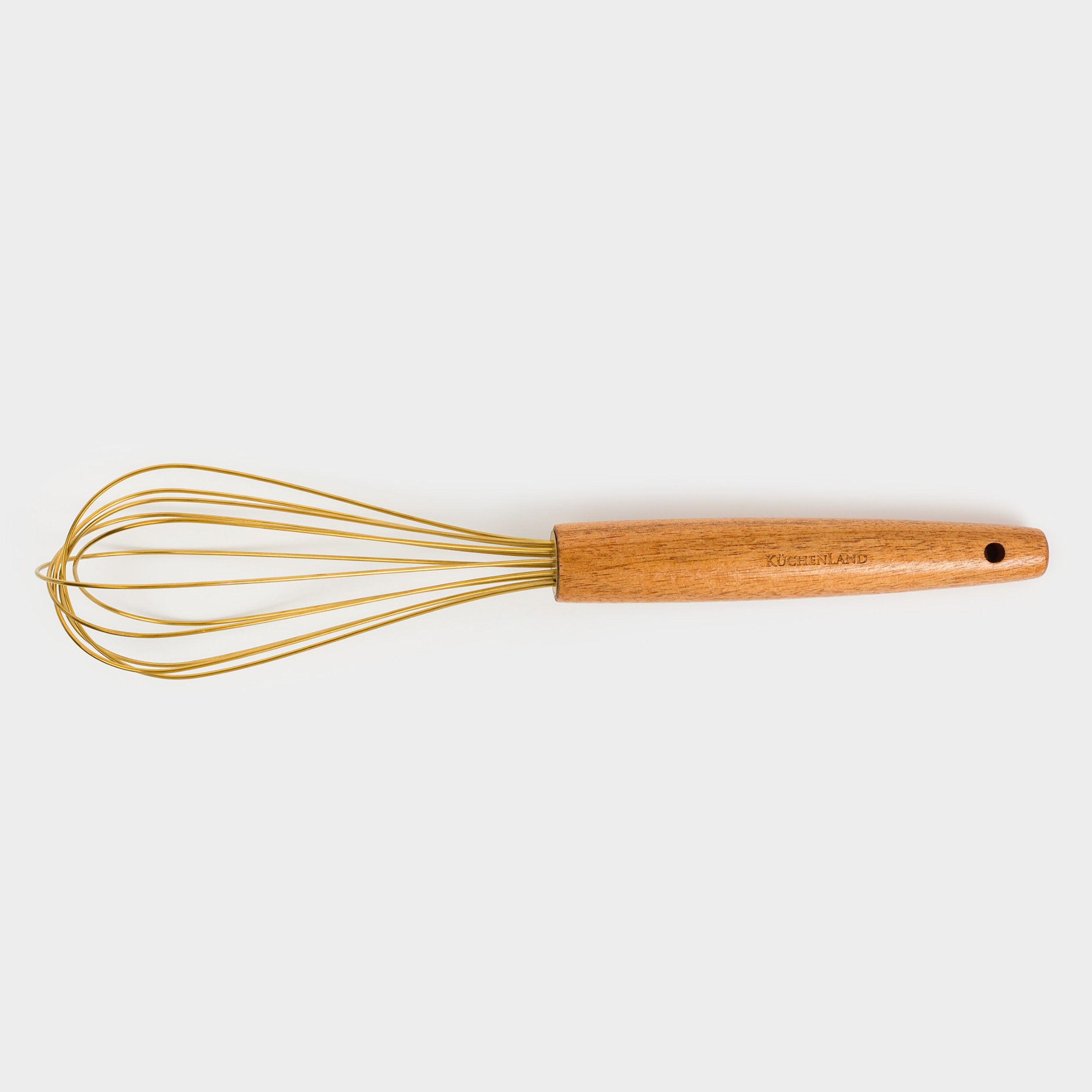 Baking set, 2 items, bowl / whisk, with measuring scale, steel / wood, golden, Classic gold, image-5