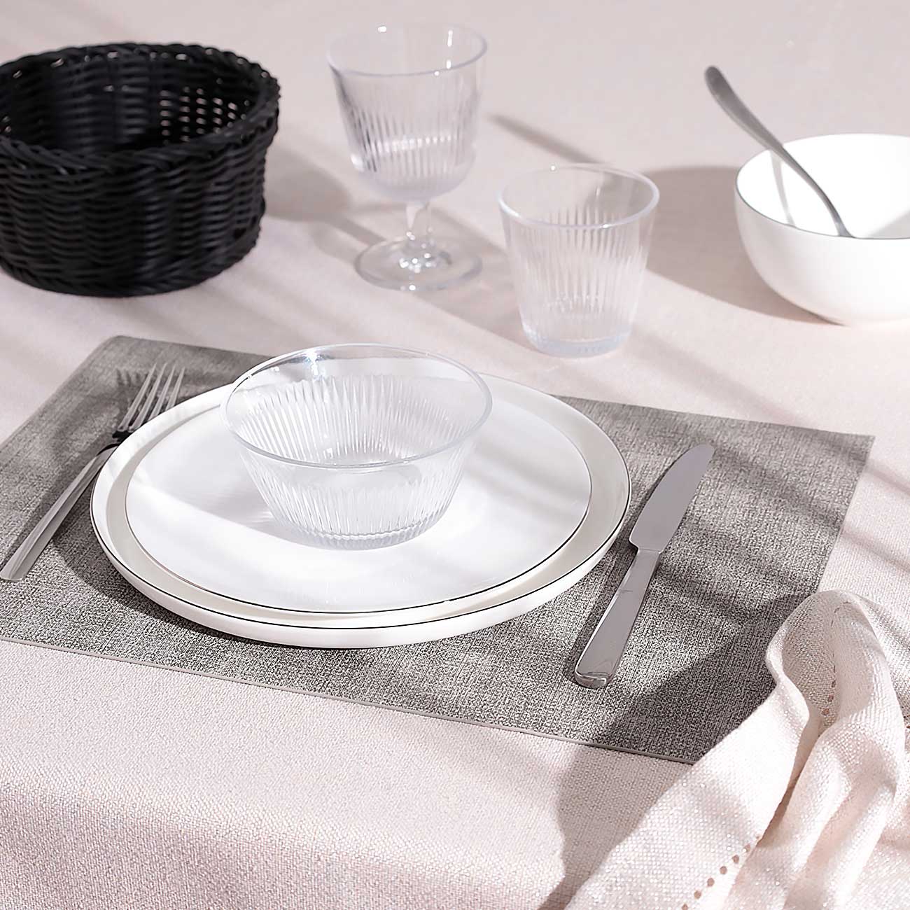 Napkin for appliances, 30x43 cm, polyurethane, rectangular, gray-beige, Rock
