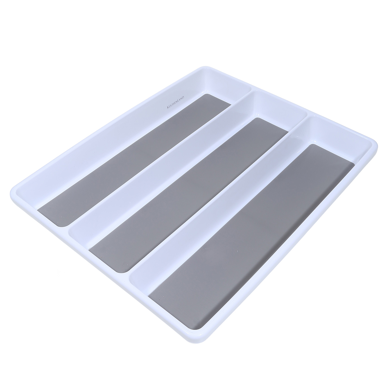 Kitchen accessories tray, 40x33 cm, 3 units, plastic / rubber, white-grey, Non-slip, image-1