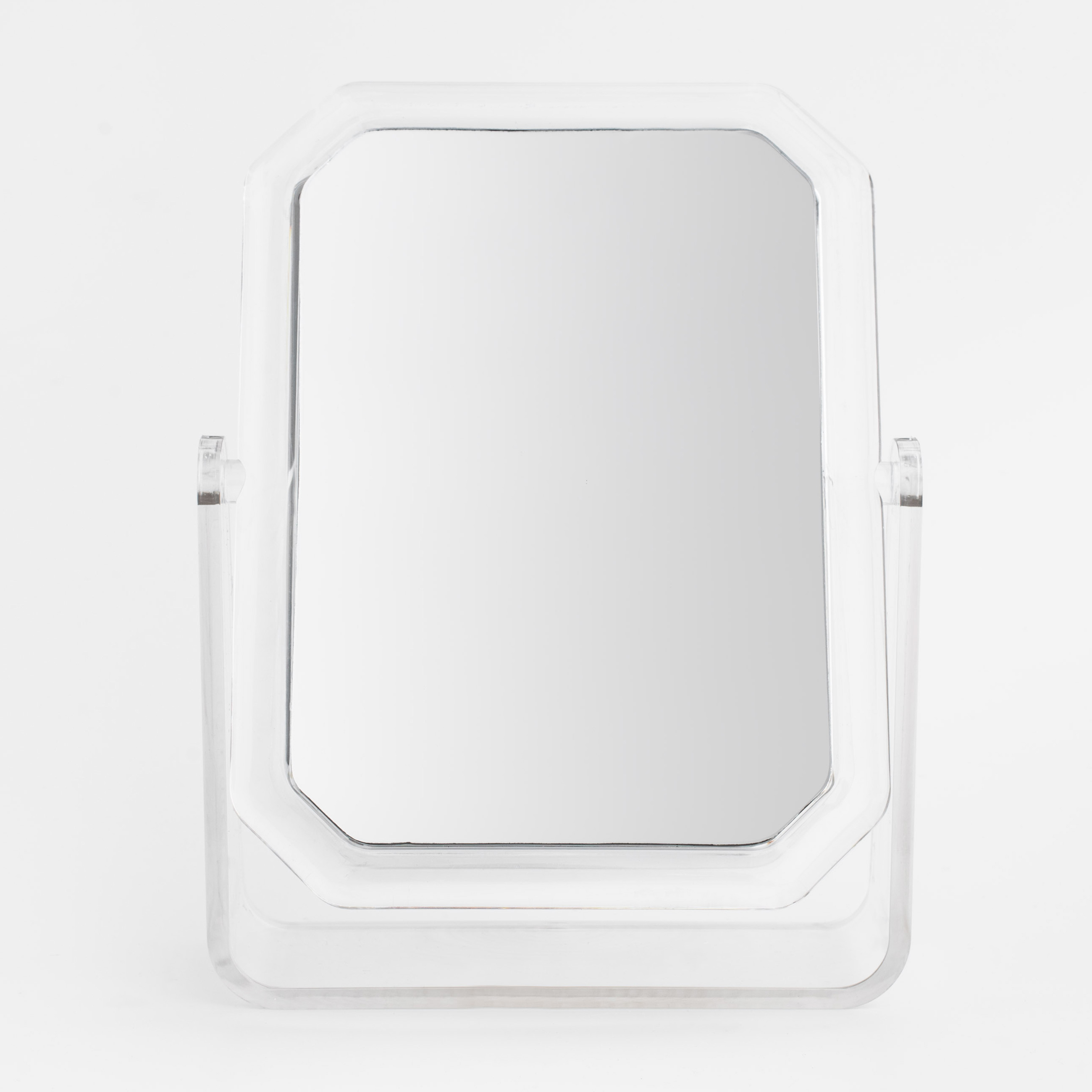 Table mirror, 14 cm, double-sided, plastic, rectangular, image-1