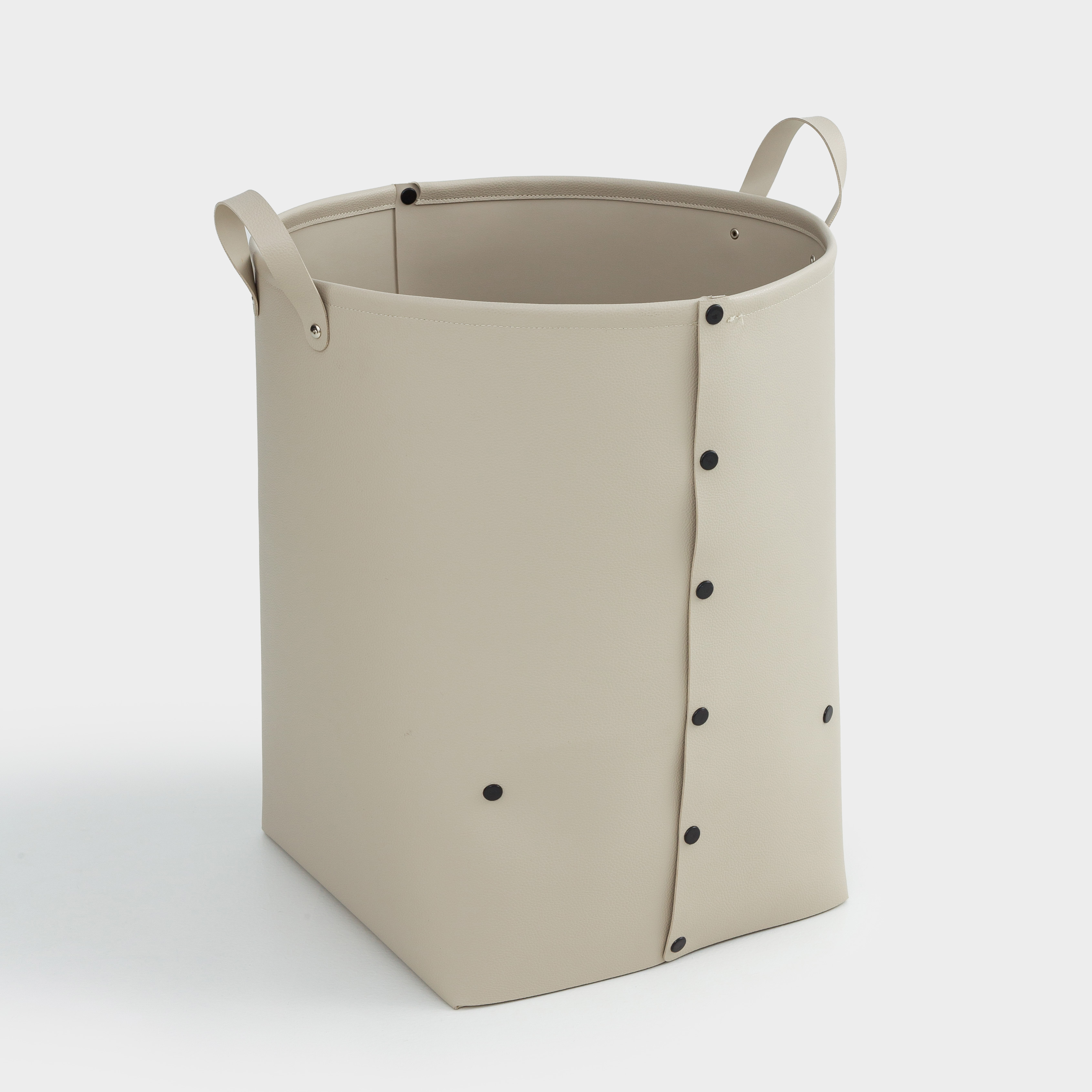 Storage bag, 30x30x45 cm, with handles, PU leather, Rectangular, Beige, Rock