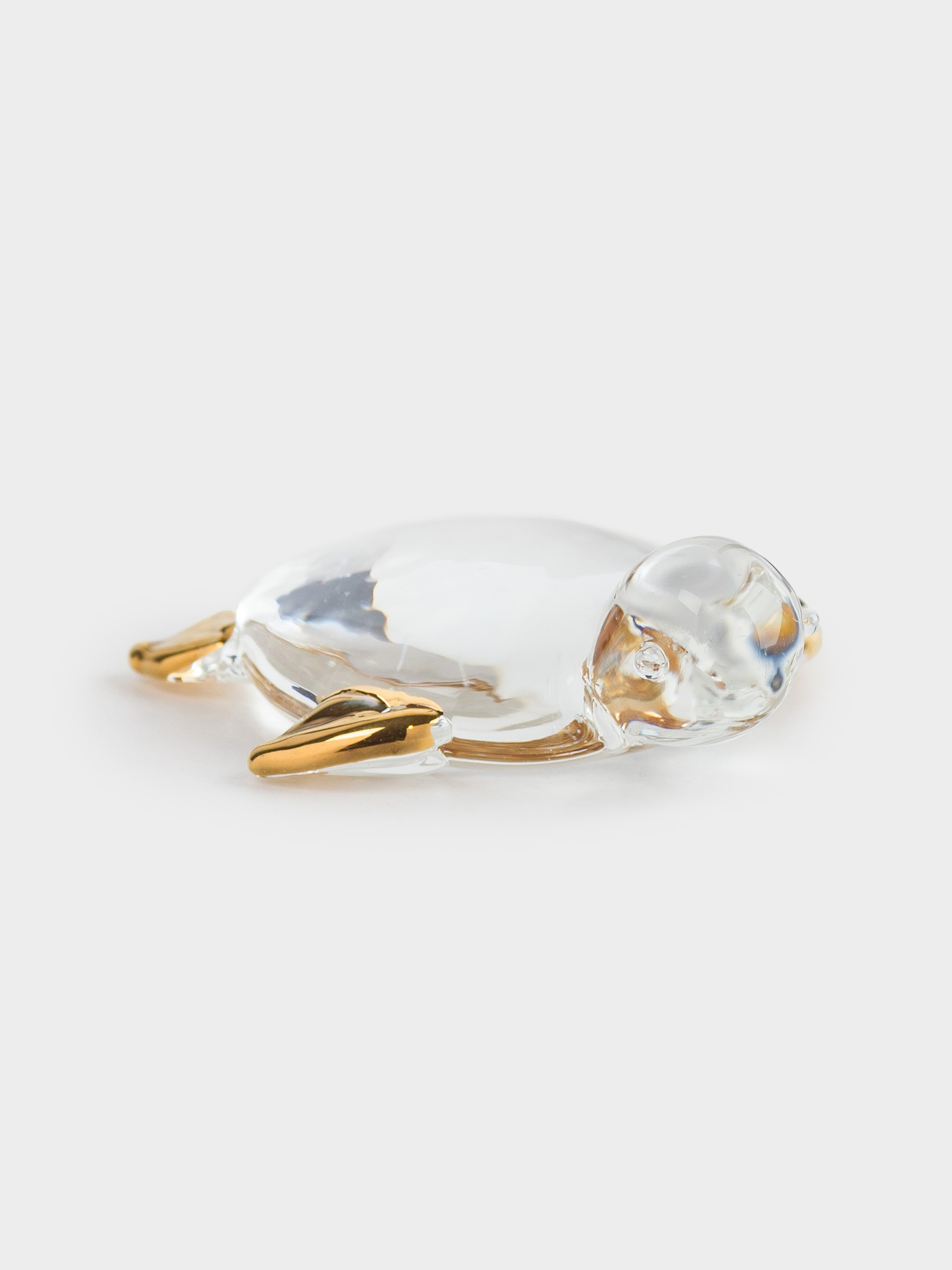 Statuette, 5 cm, glass, golden, Turtle, Vitreous, image-4