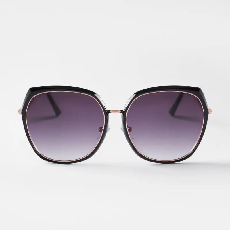Sunglasses, plastic/metal, black, Grands, Geometric