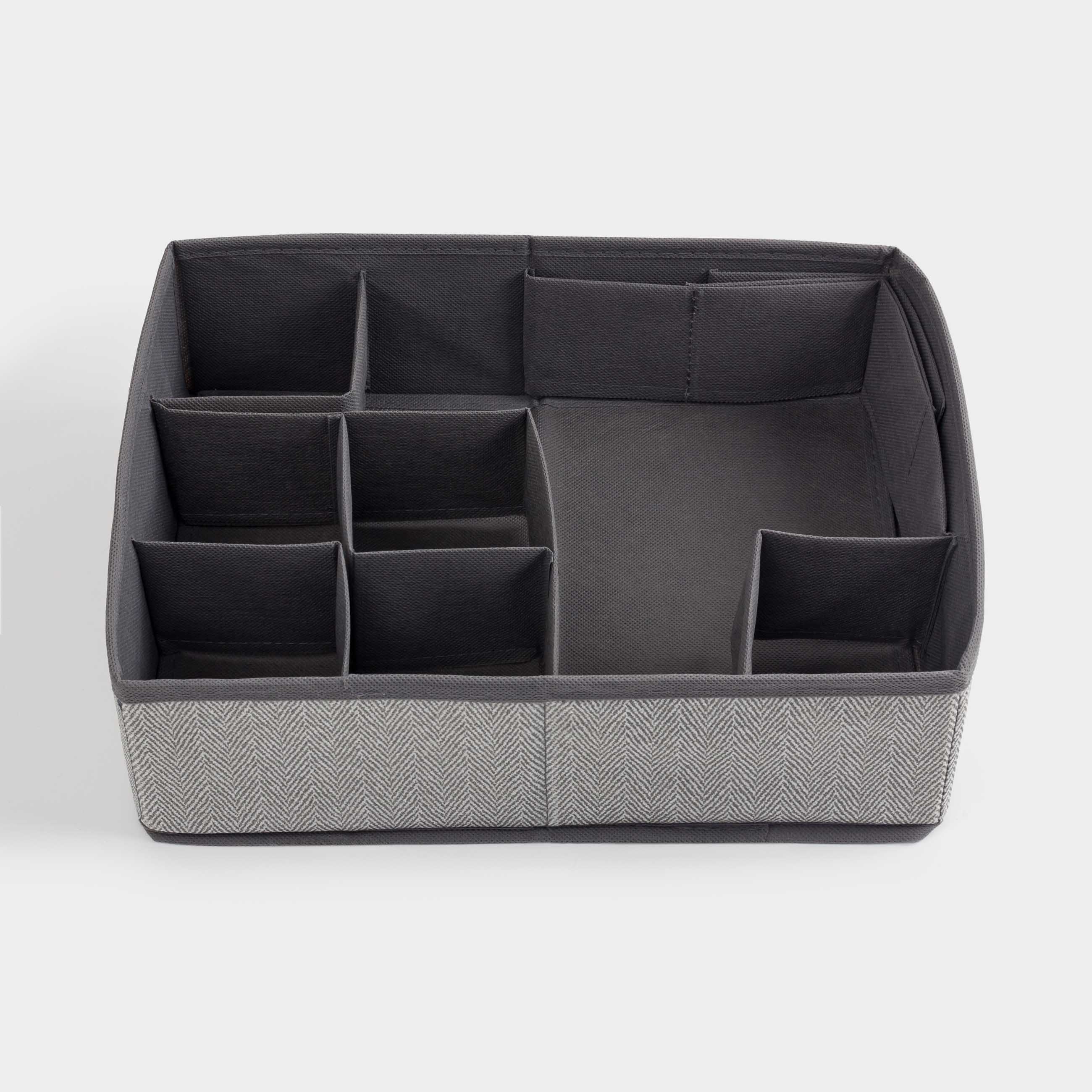 Organizer-divider for drawers, 32x24 cm, 12 otd, textile, gray, Pedant new