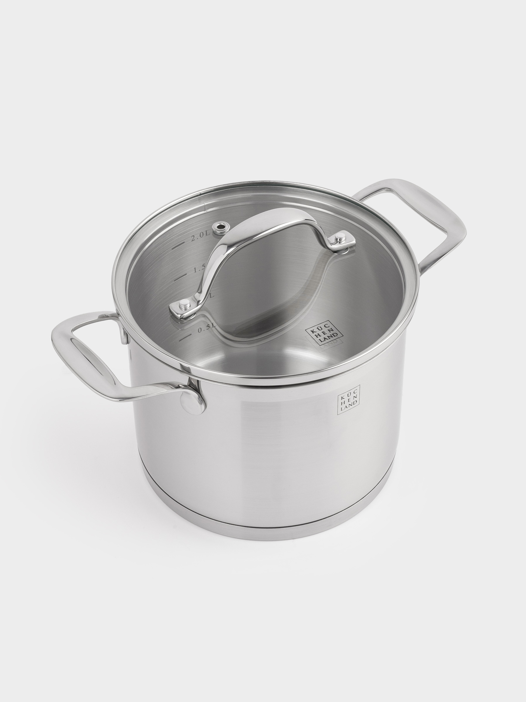 Pot, 16 cm, 2.4 l, with lid, Silver Stone, image-5