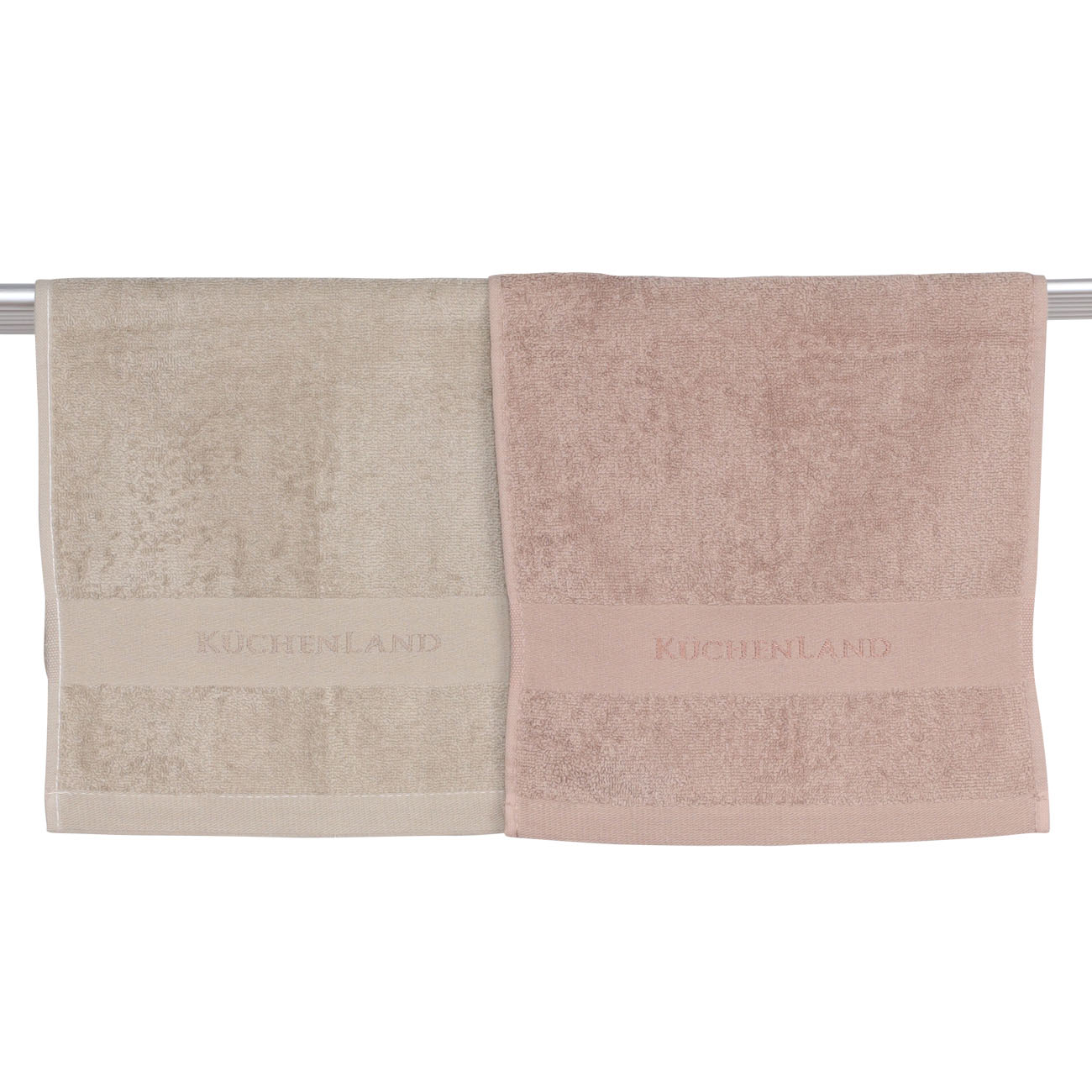Kitchen towel, 30x60 cm, 2 pcs, cotton, beige / brown, Mong