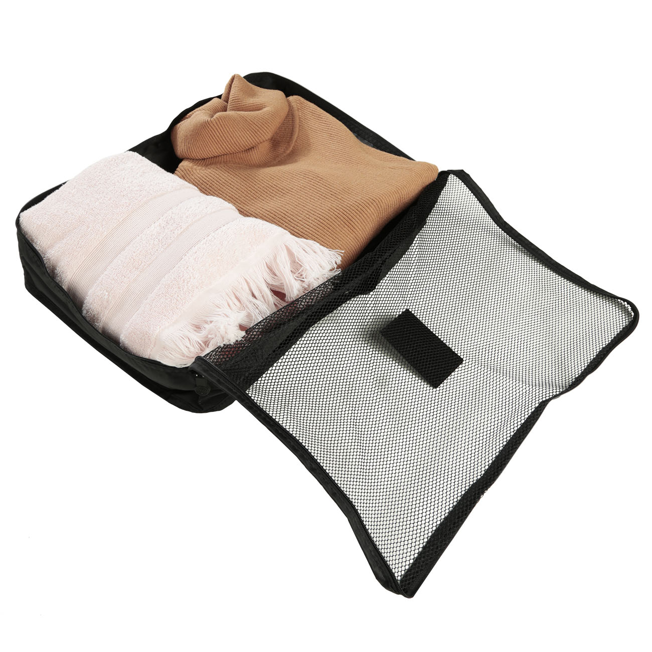 Travel Organizer Set, 3 pcs, Polyester, Black, Easy Travel