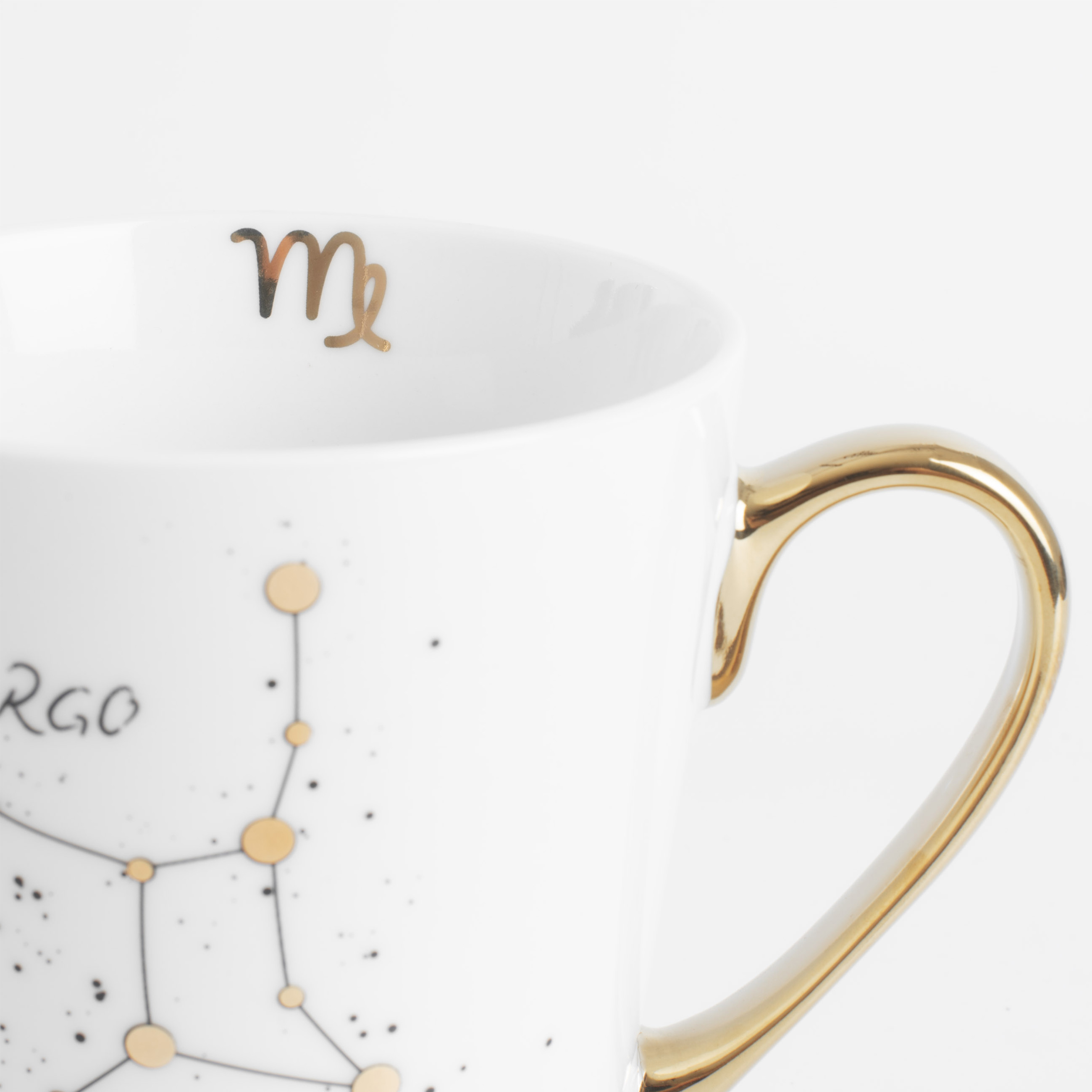 Mug, 400 ml, porcelain N, milky golden, Virgo, Zodiac, image-3