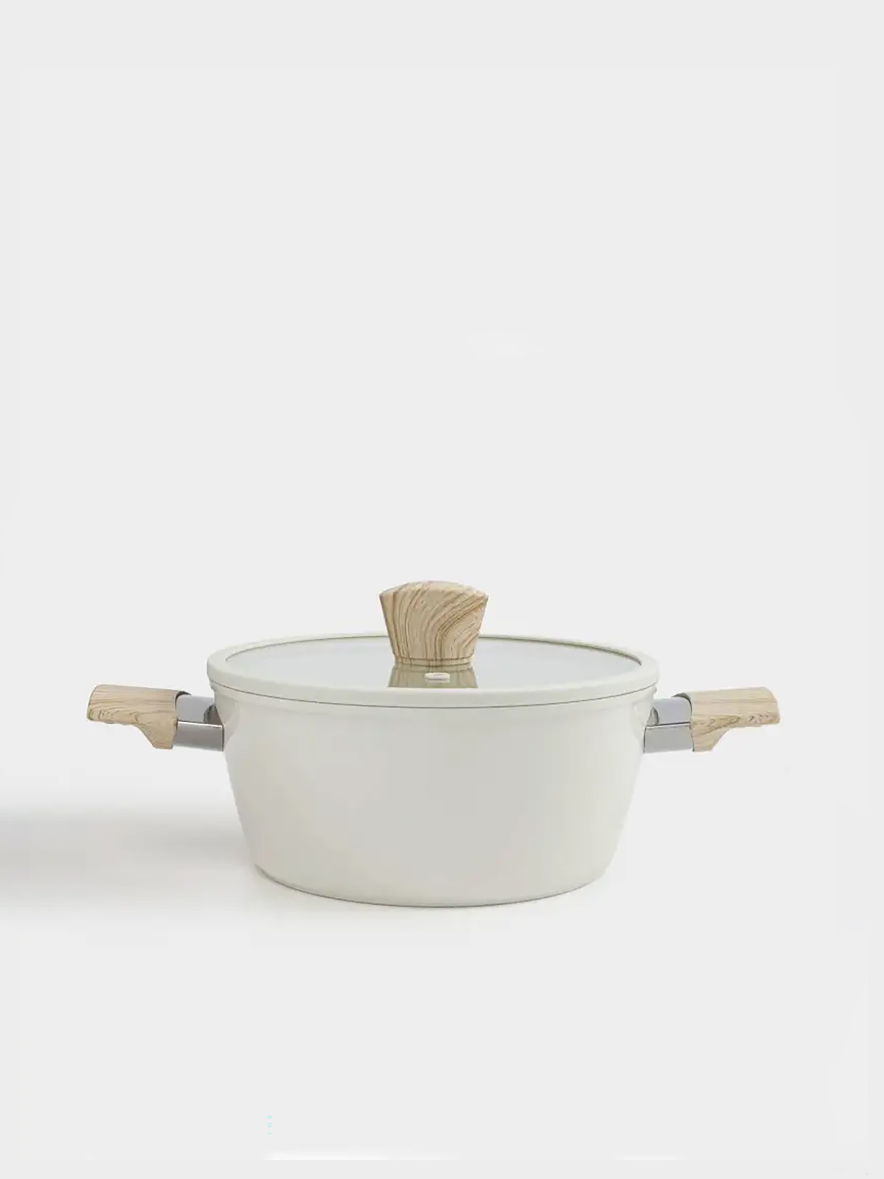 Pot, 20 cm, 2.3 l, with lid, coated, aluminum, milky, Sentimentality, image-0
