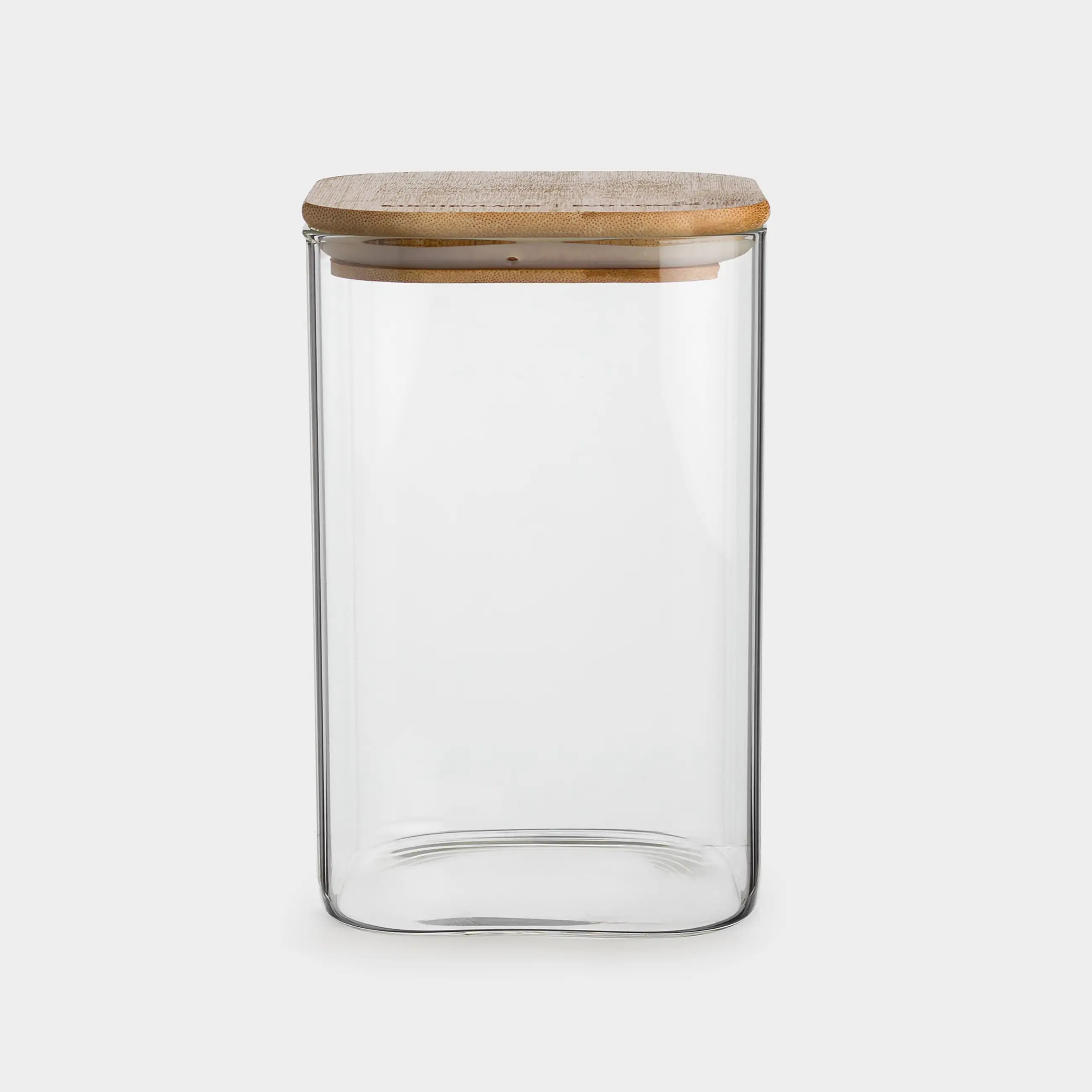 Can for bulk products, 1,1 l, glass / bamboo, square, Home made, image-0