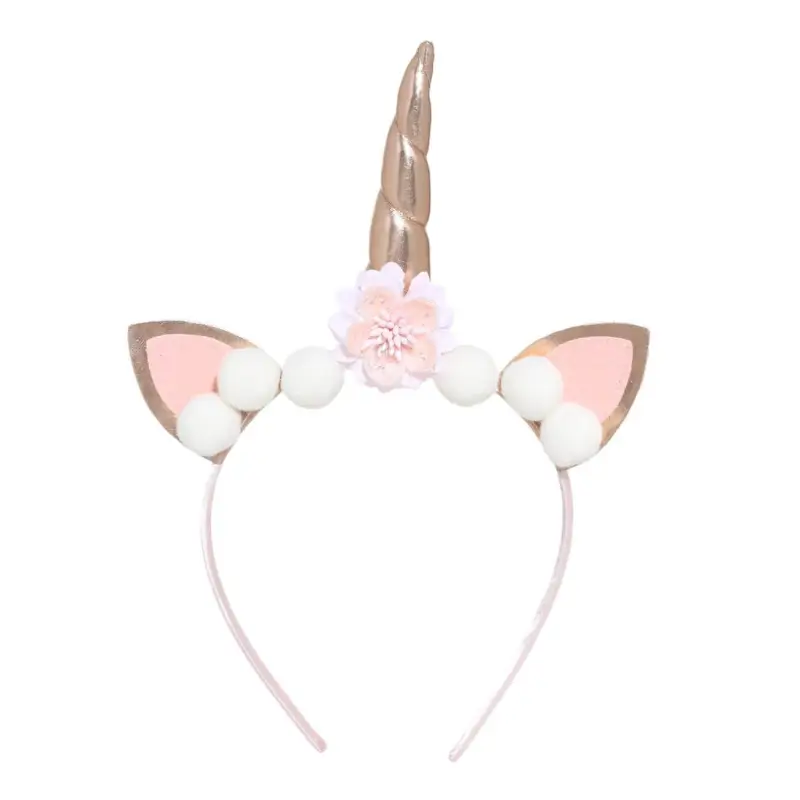 Carnival band, 12x13 cm, polyester / plastic, Pink, Unicorn, Unicorn