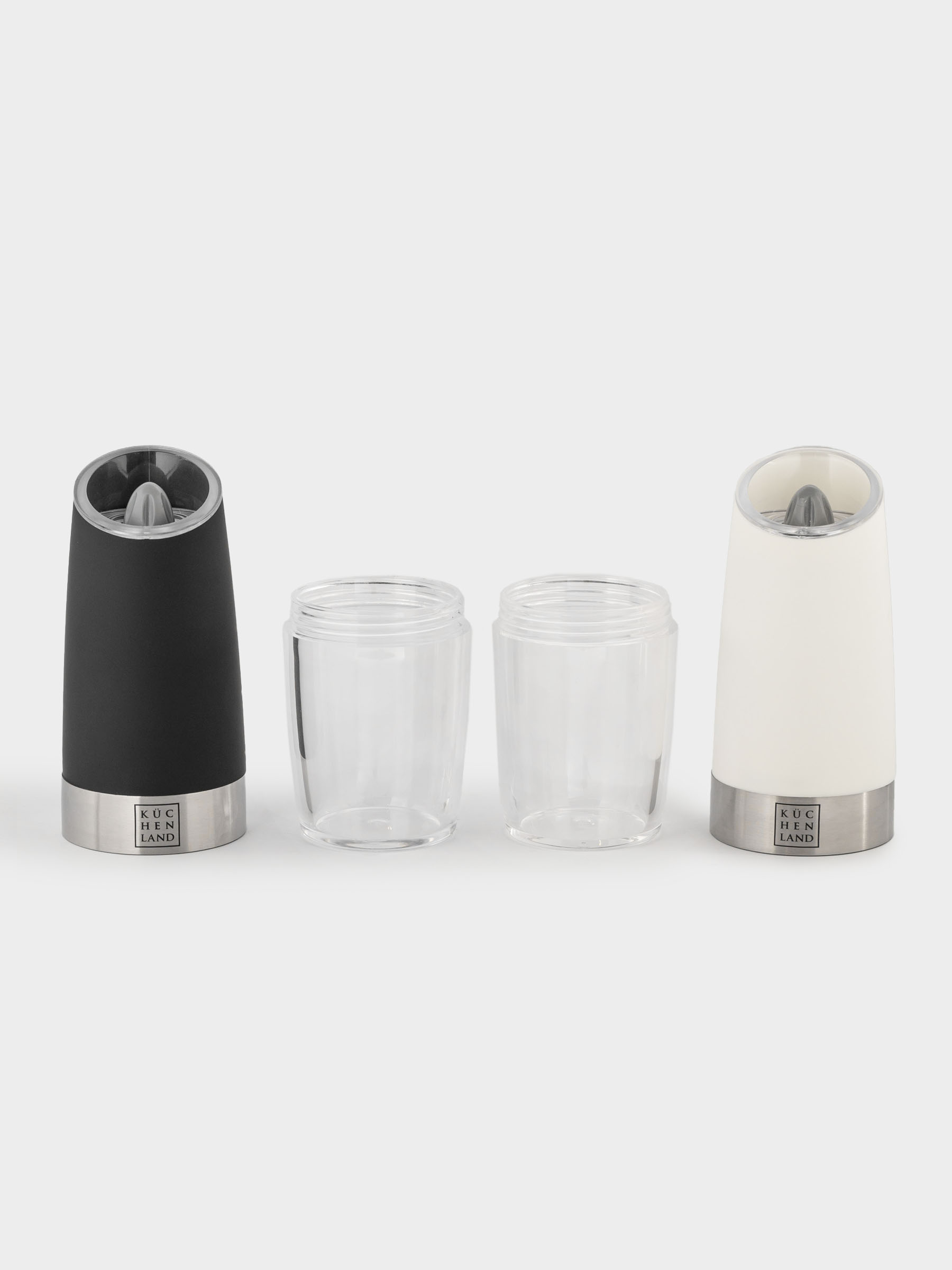 Spice mill, 20 cm, 2 pcs, Gravity, Plastic / Acrylic, LED W, Black / White, Spicy, image-7