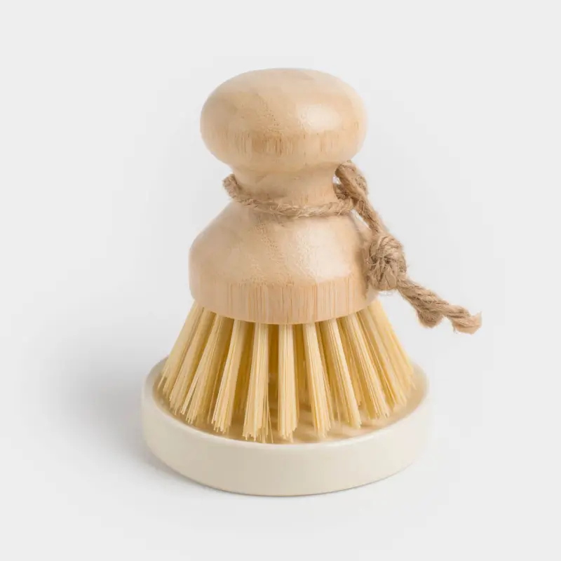 Dish washing brush, 9 cm, on a stand, bamboo / ceramic, Galori