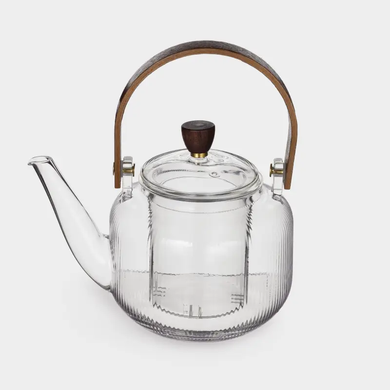 Teapot, 700 ml, glass B / wood, Ribby