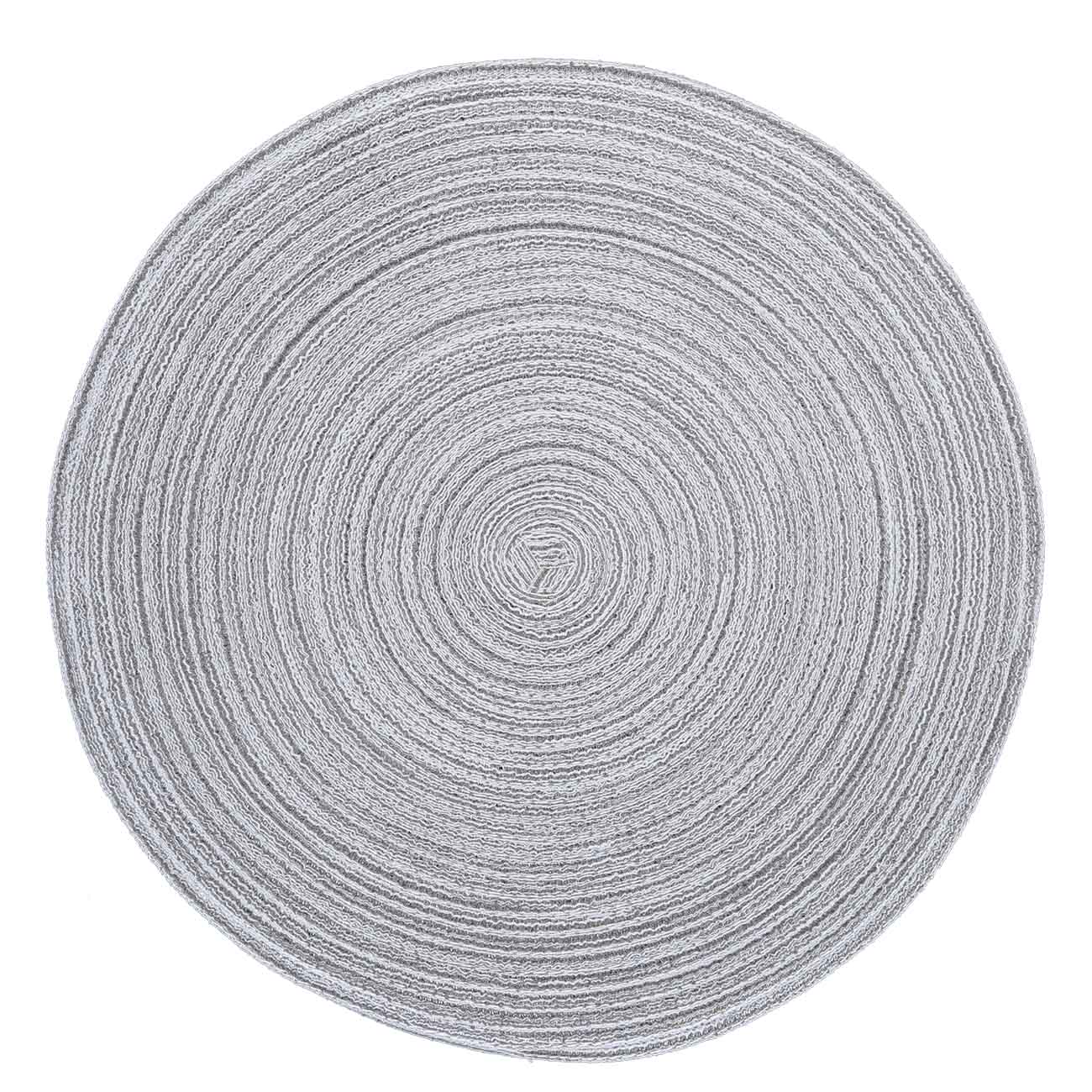 Placemat, 38 cm, 2 pcs, polyester, round, gray, Rotary, image-0