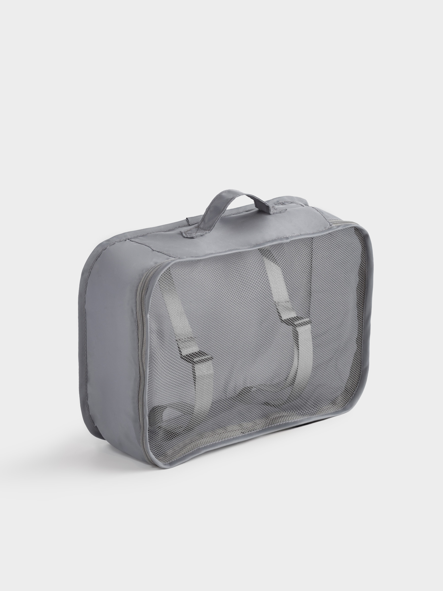 Clothing organizer, 34x28x11 cm, M, with straps, twill, grey, Travel comfort, image-3