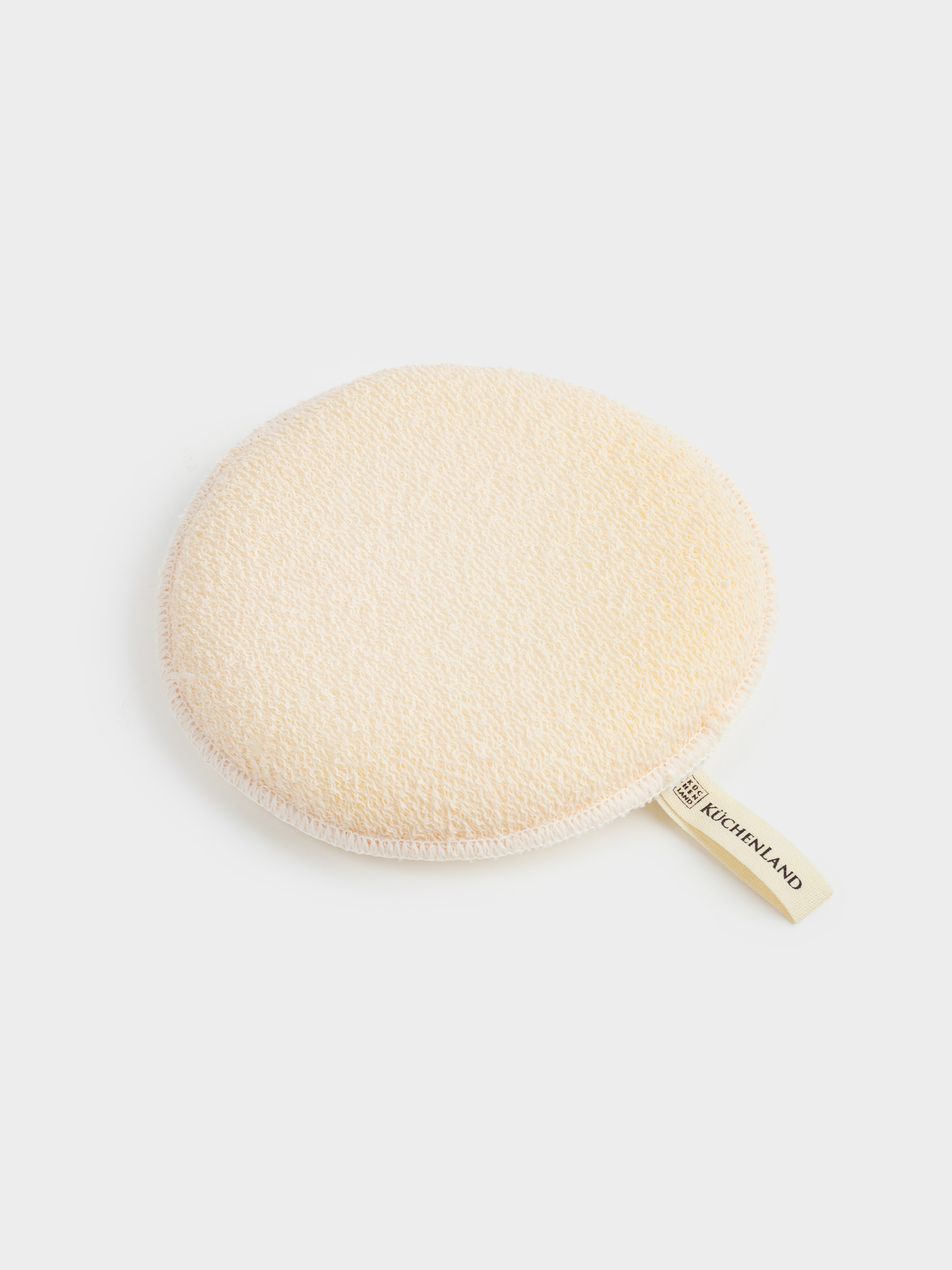 Face and body washcloth, 13 cm, with holder, nylon / cotton, beige, Unique spa, image-2