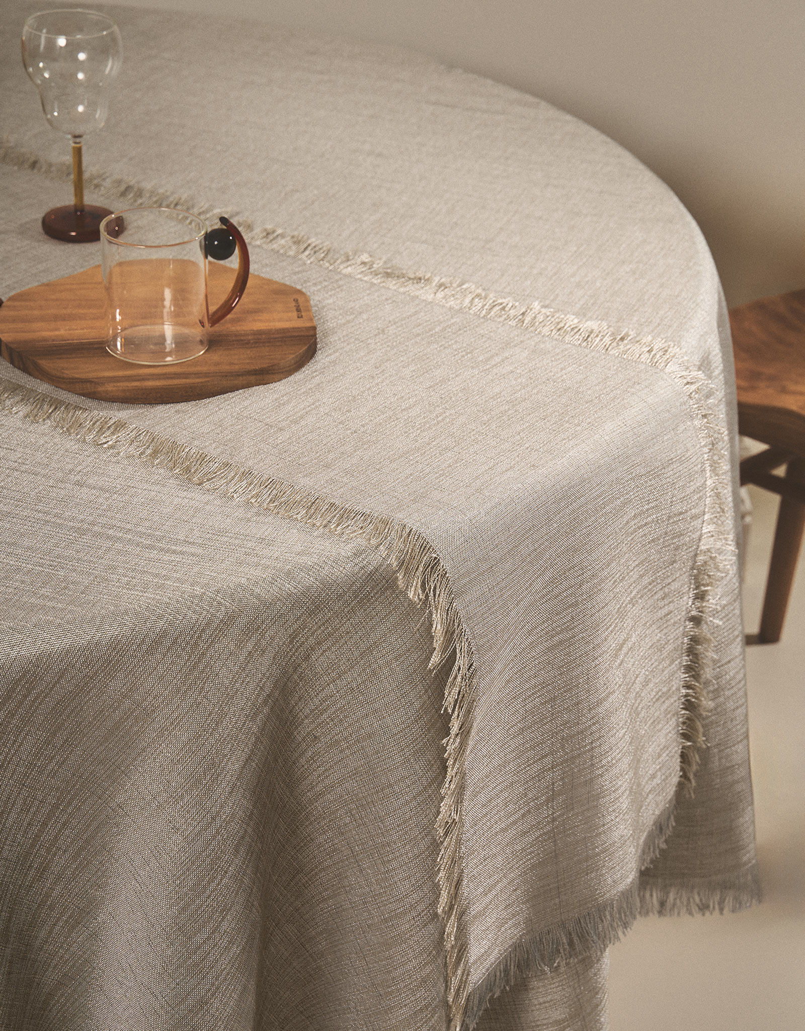Table runner, 40x160 cm, fringed, polyester, grey melange, Beverin, image-10