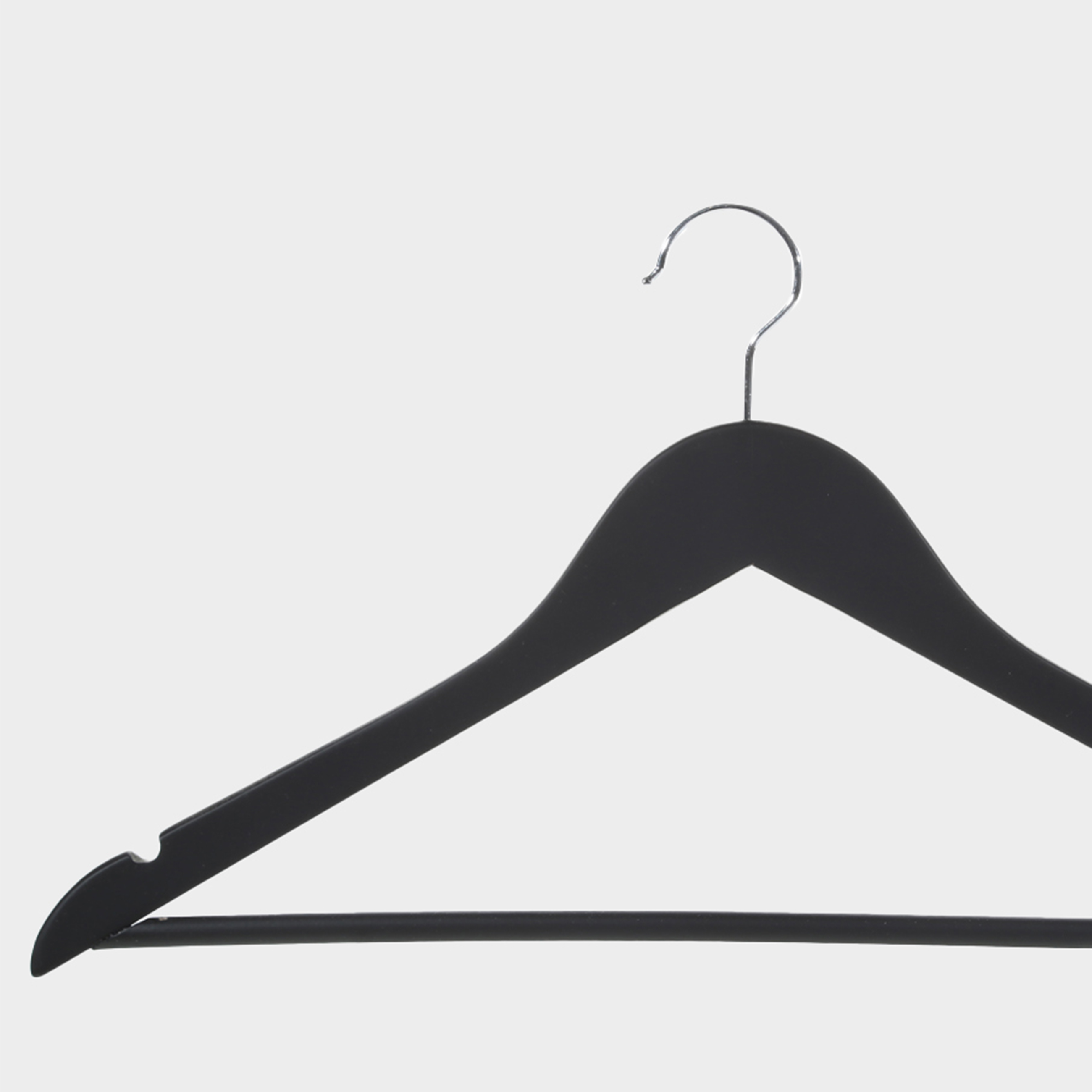 Hanger, 44 cm, 3 pieces, wood, black, Wooden house